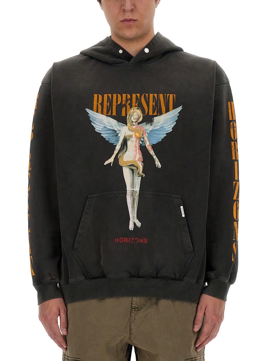 Shop Represent Reborn Sweatshirt In Black