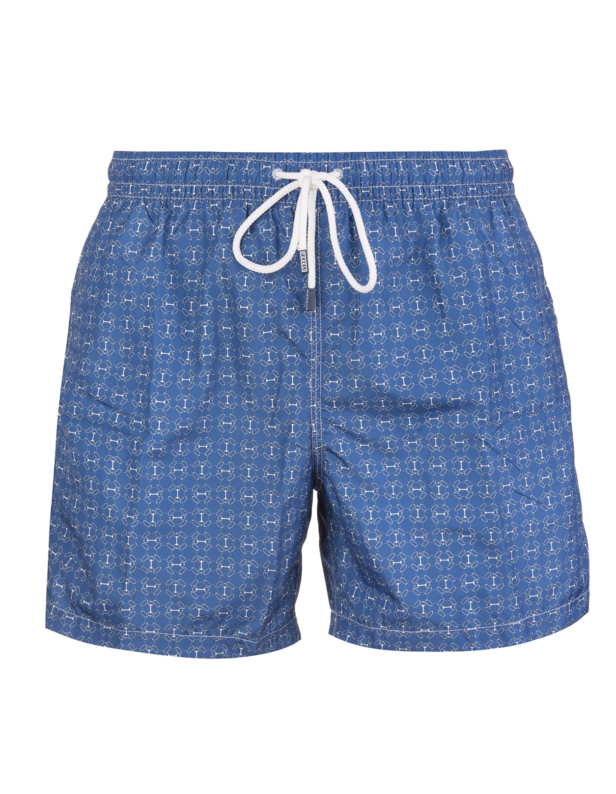Fedeli Blue Swimming Trunks With Contrast Pattern