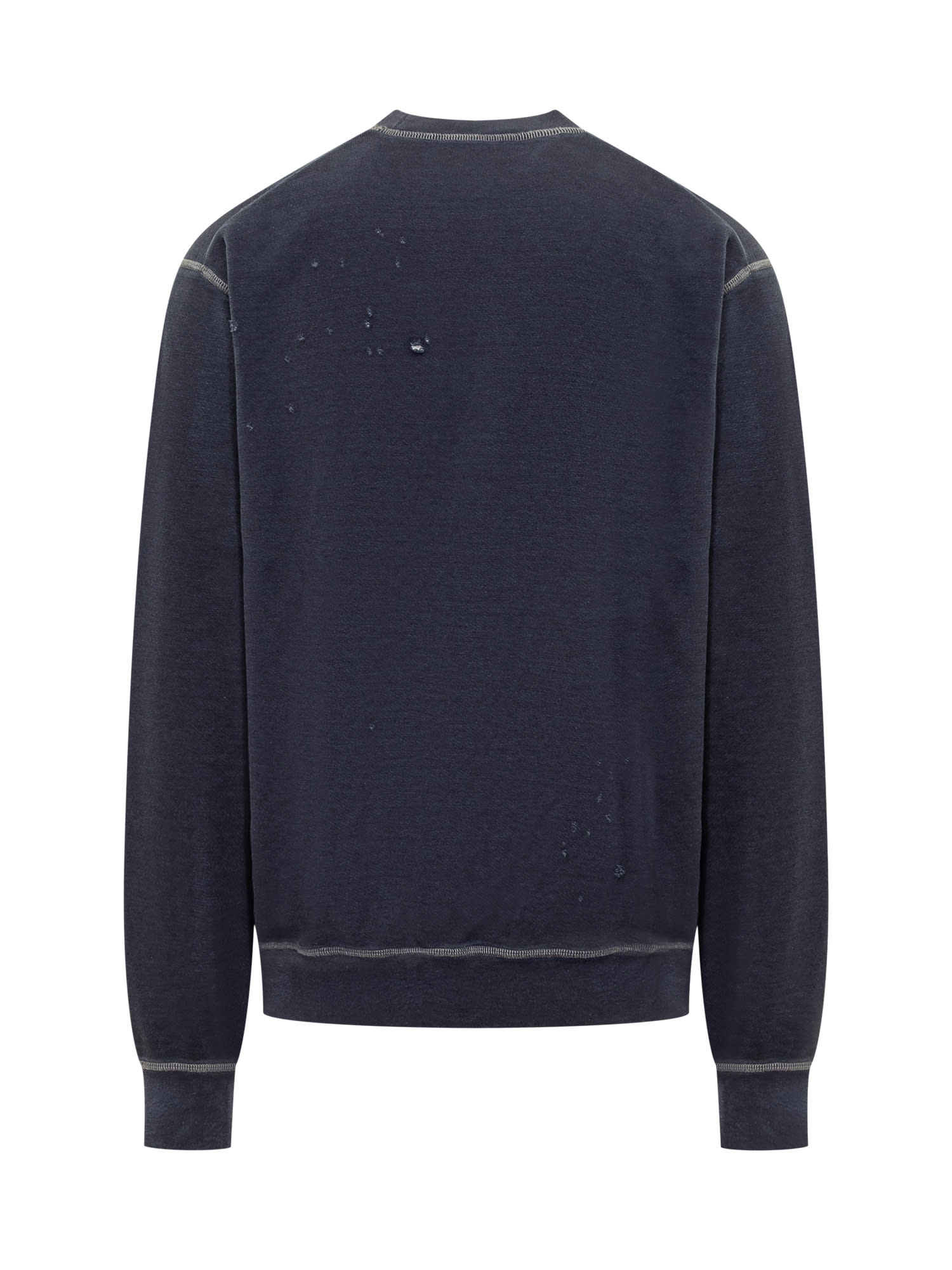 Shop Dsquared2 Ruined Sweatshirt In Navy Blue