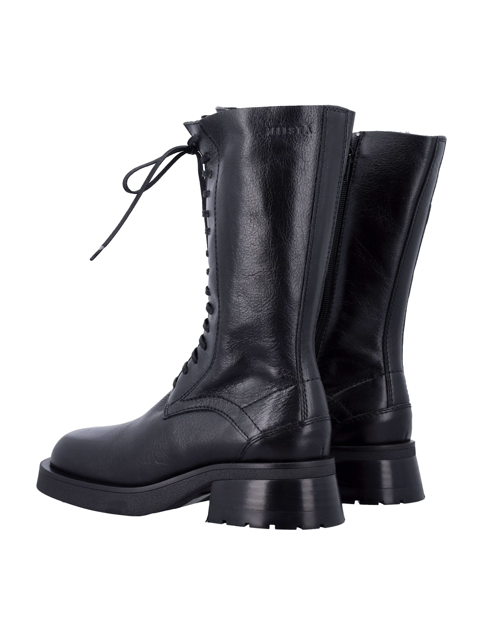 Miista Vel Lace-up Leather Boots Black In Black
