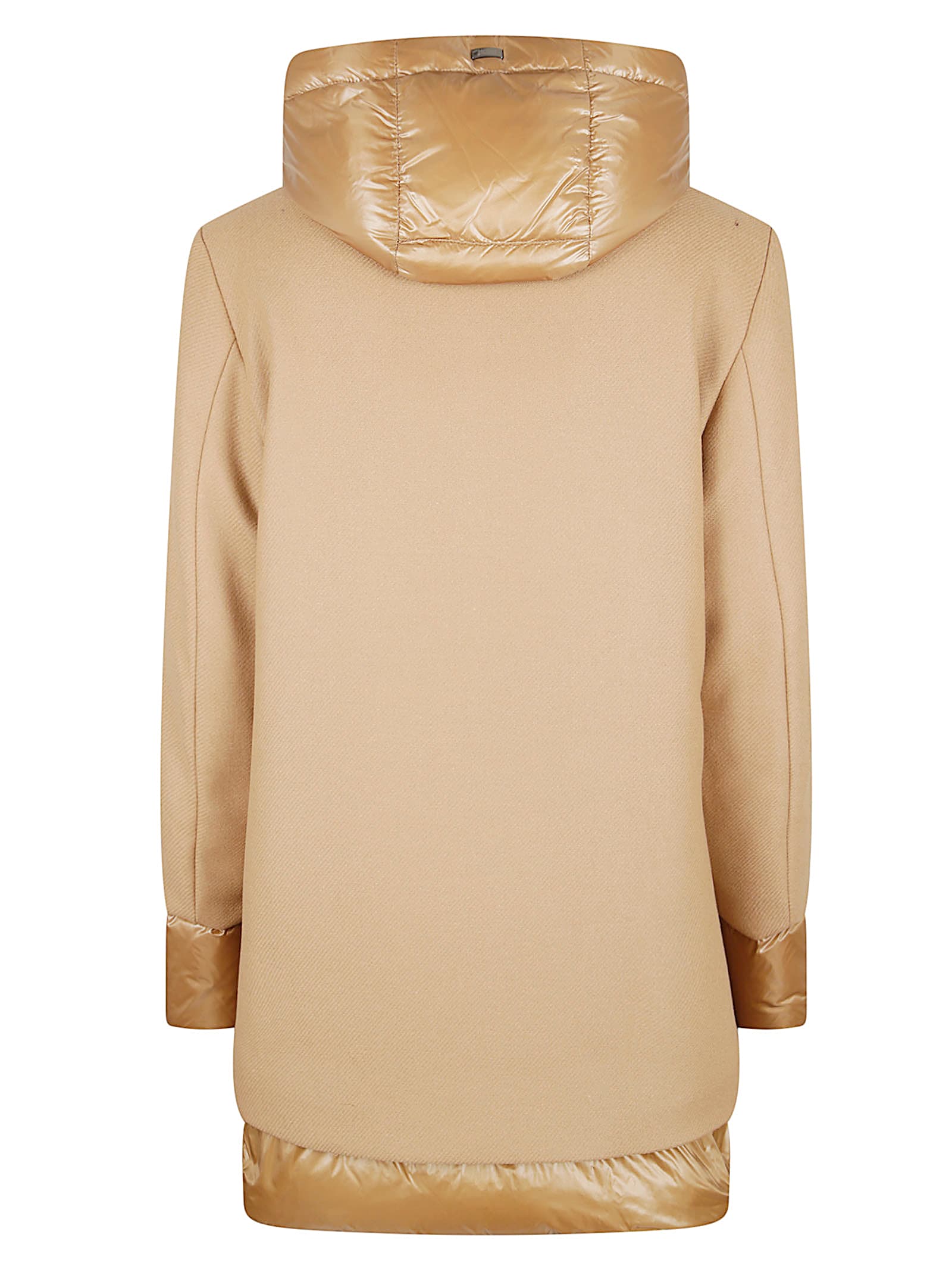 Herno Sophisticated Short Coat With Adjustable Hood And Padded Lining In Brown