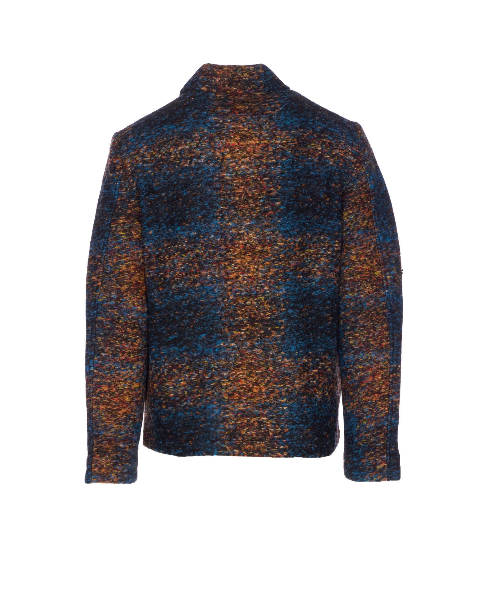 Nn07 Collared Jacket With Textured Fabric And Pockets In Blue