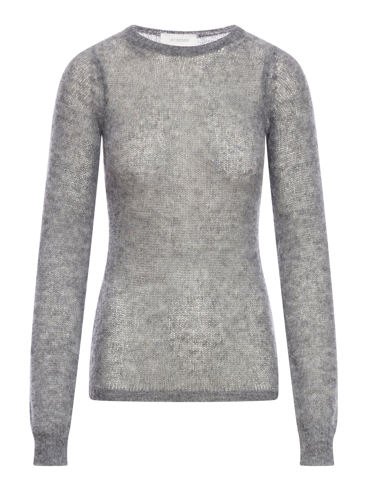 Shop Sportmax Crewneck Long-sleeved Jumper In Anthracite