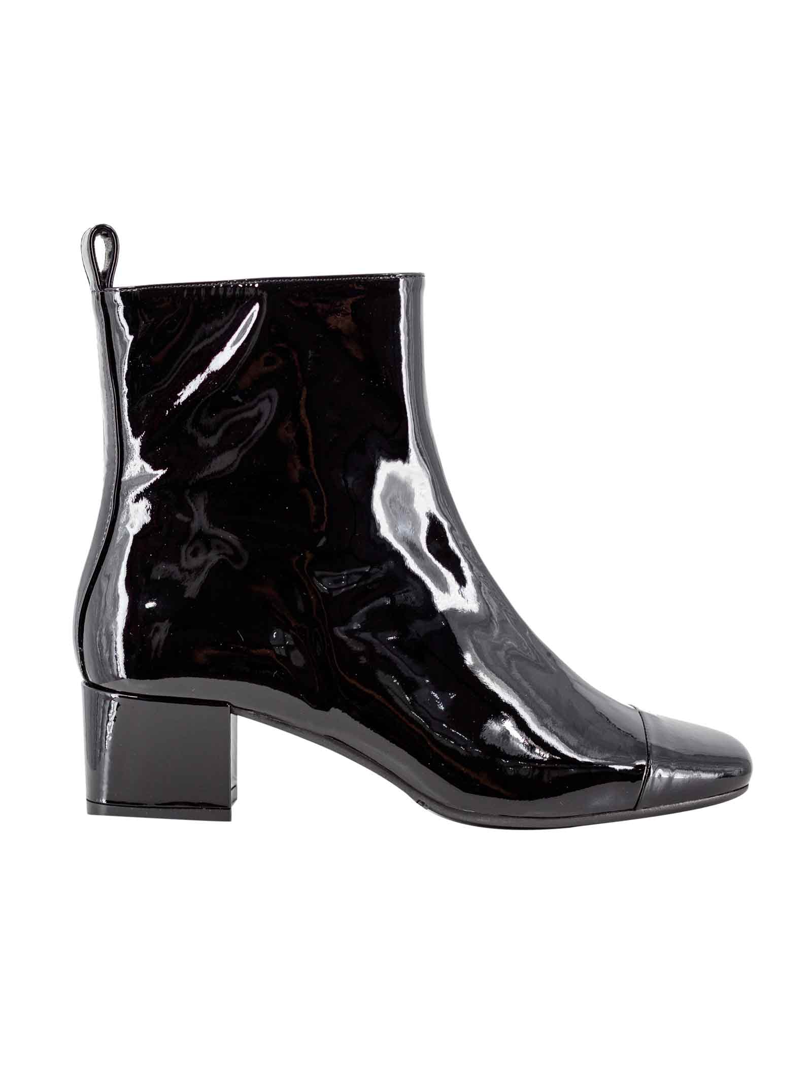 Shop Carel Patent-leather Ankle Boots In Black