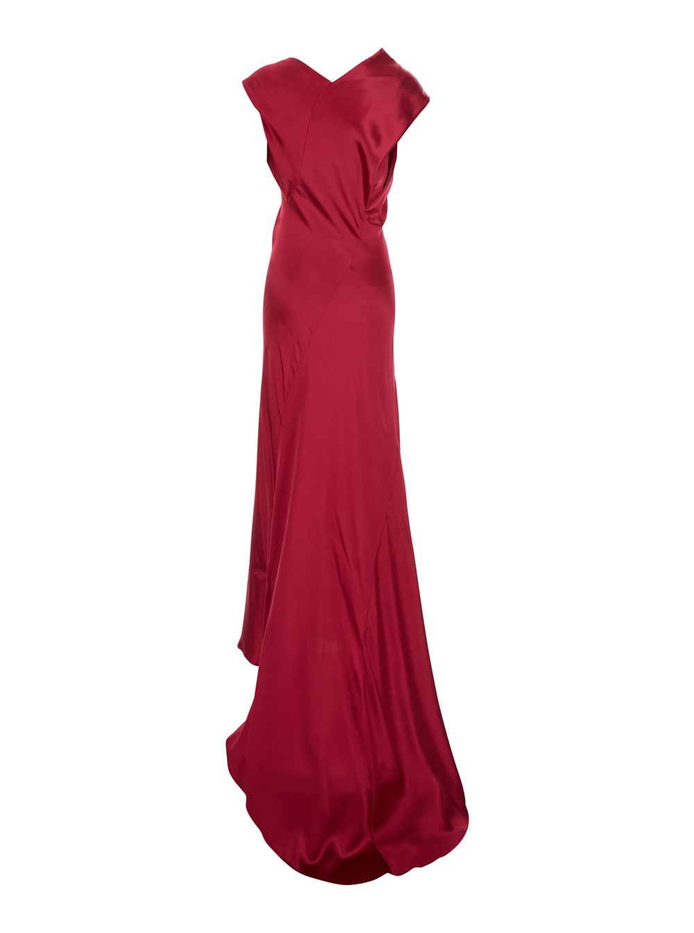 Alberta Ferretti Abito Raso Lucido In Red