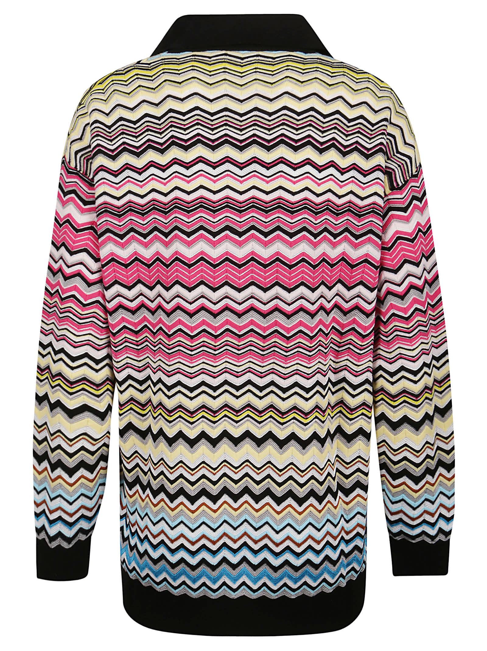 Shop Missoni V Neck Sweater In Nh Multicolor White Black