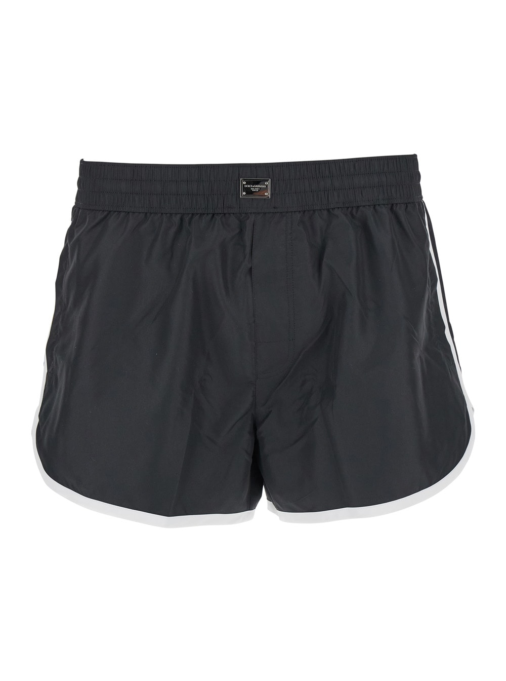 Black Polyester Swimming Shorts