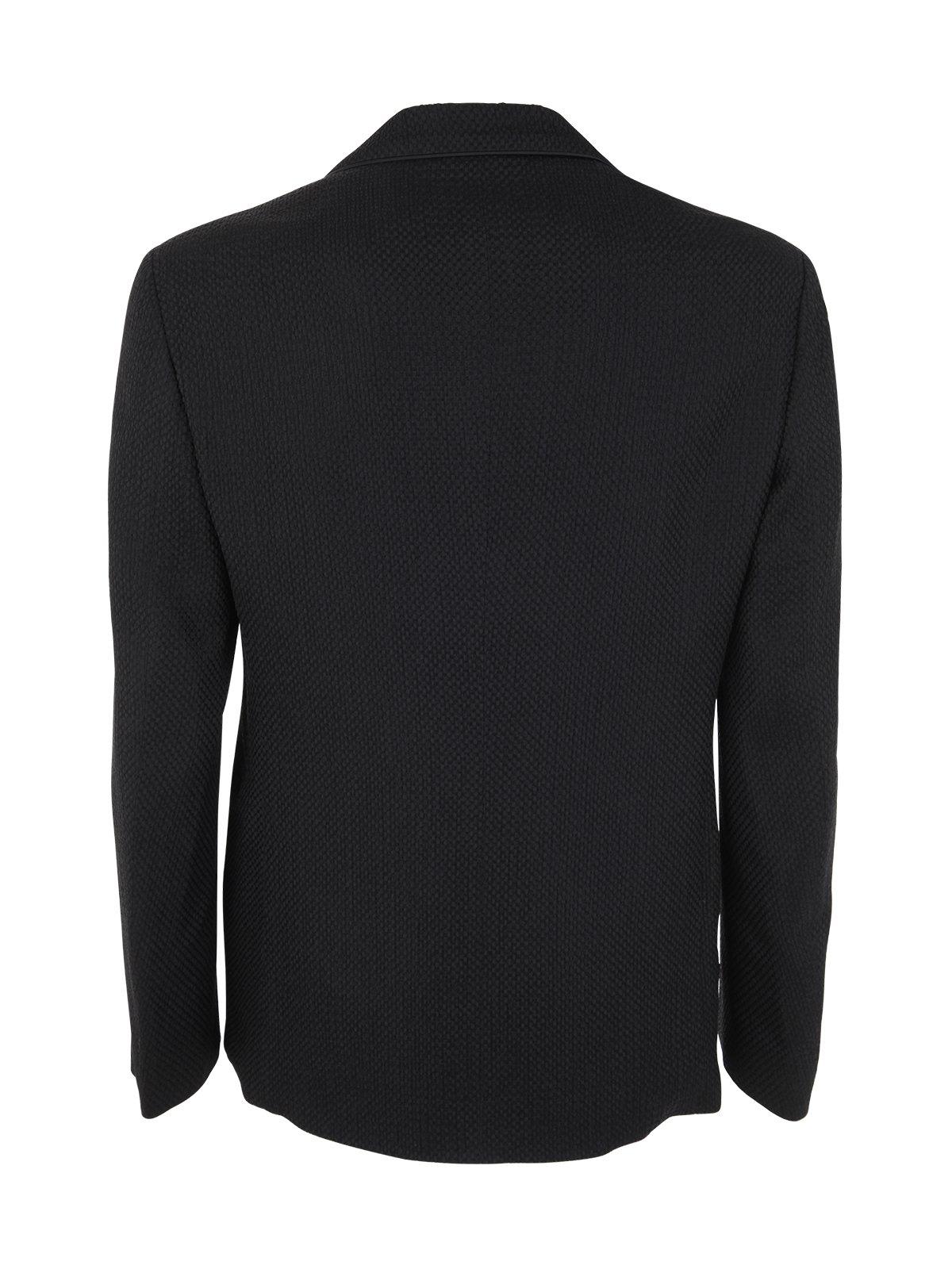 Shop Giorgio Armani Long Sleeved Single Breasted Blazer In Black