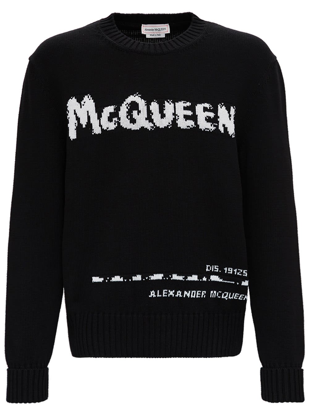 Alexander McQueen Graffiti Black Cotton Sweater
