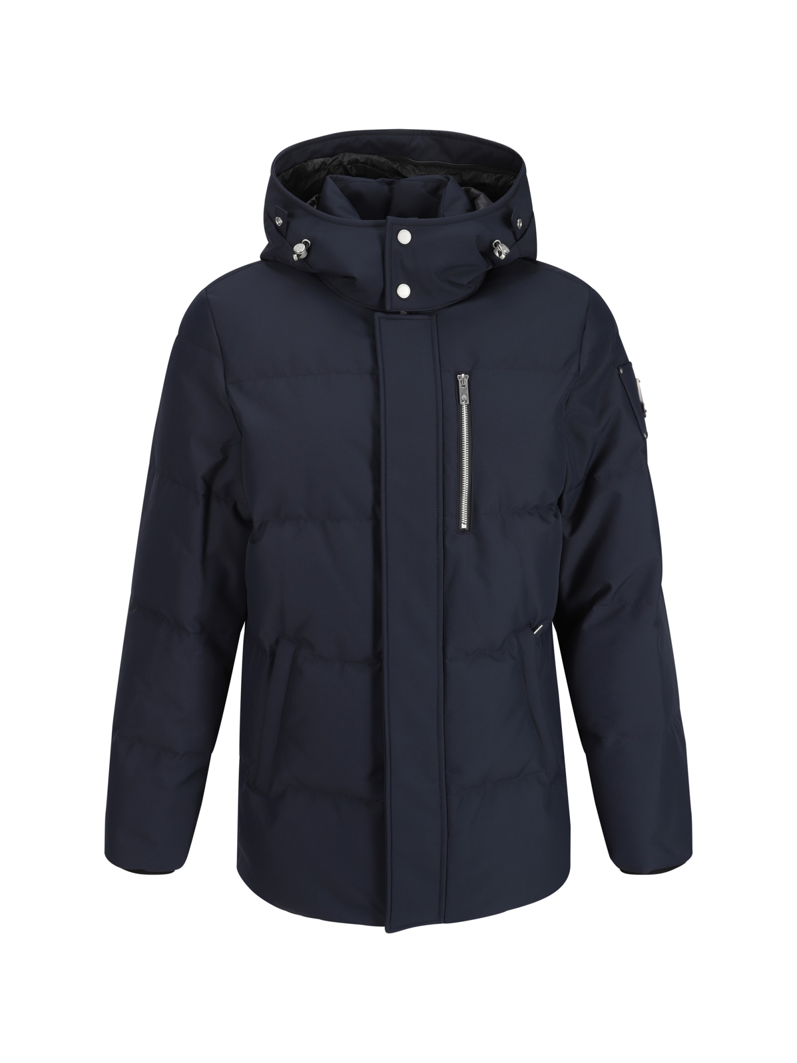 Shop Moose Knuckles Cloud 3q Down Jacket In Navy W/blk Sh