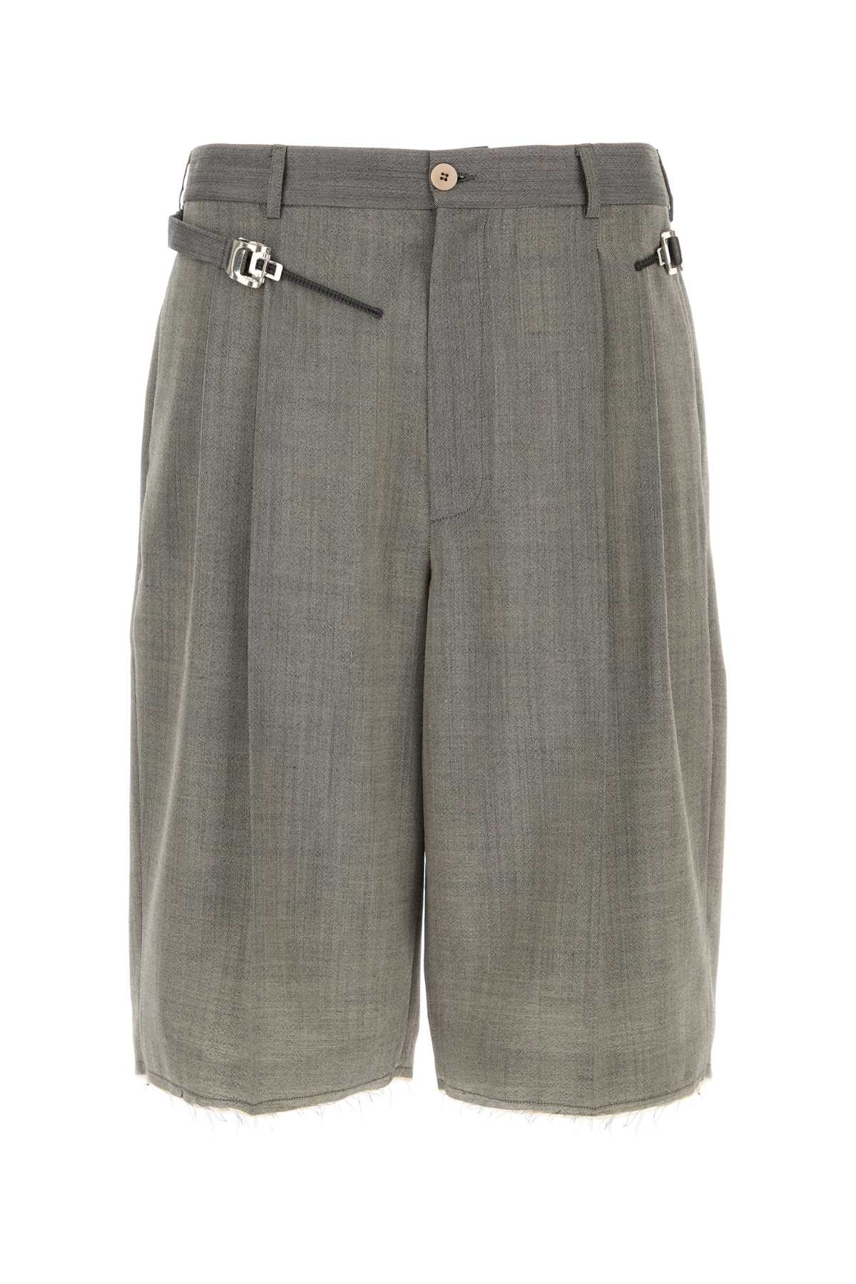 Grey Wool Regolatore Bermuda Shorts