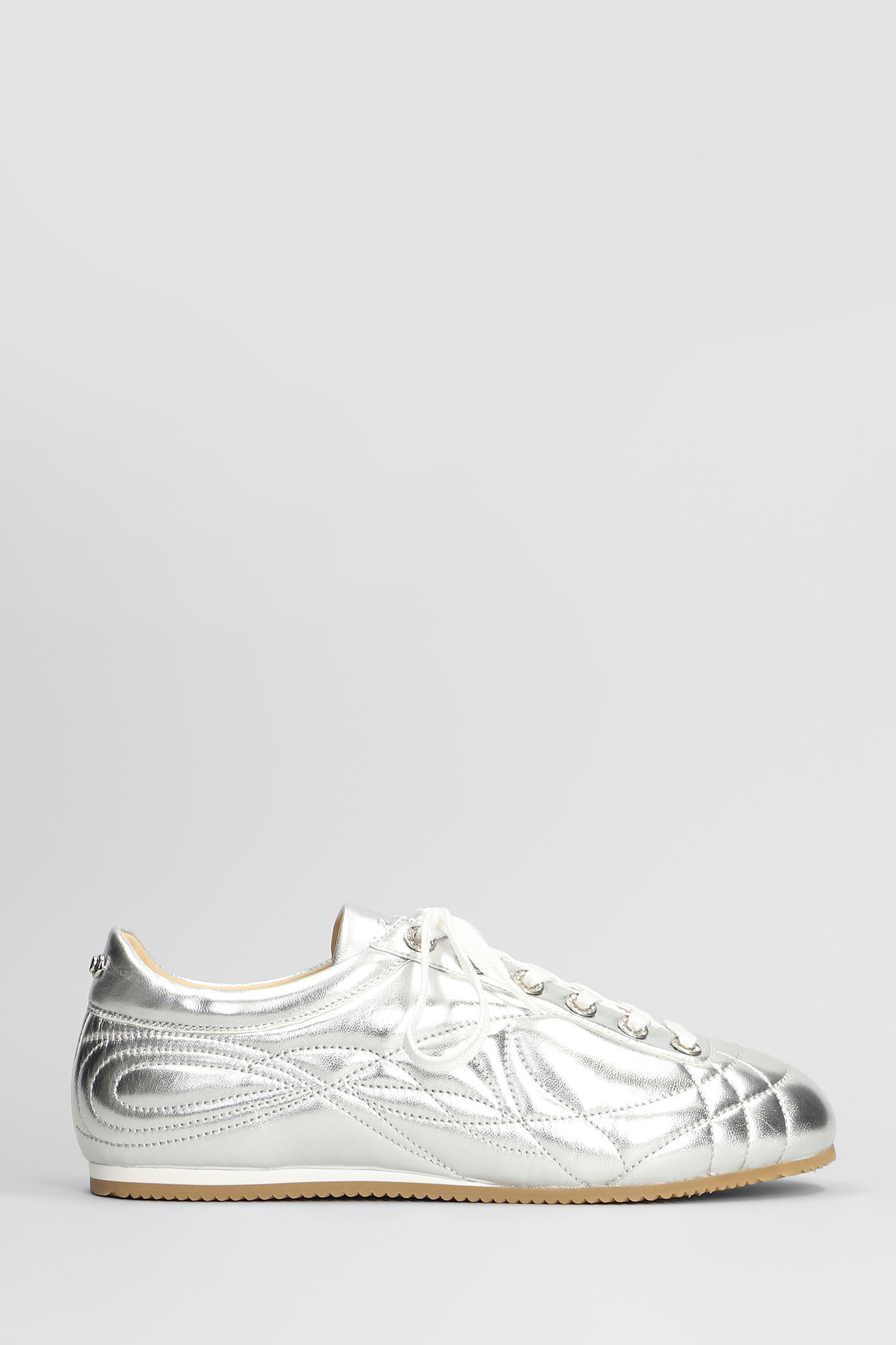 Sneakers In Silver Leather