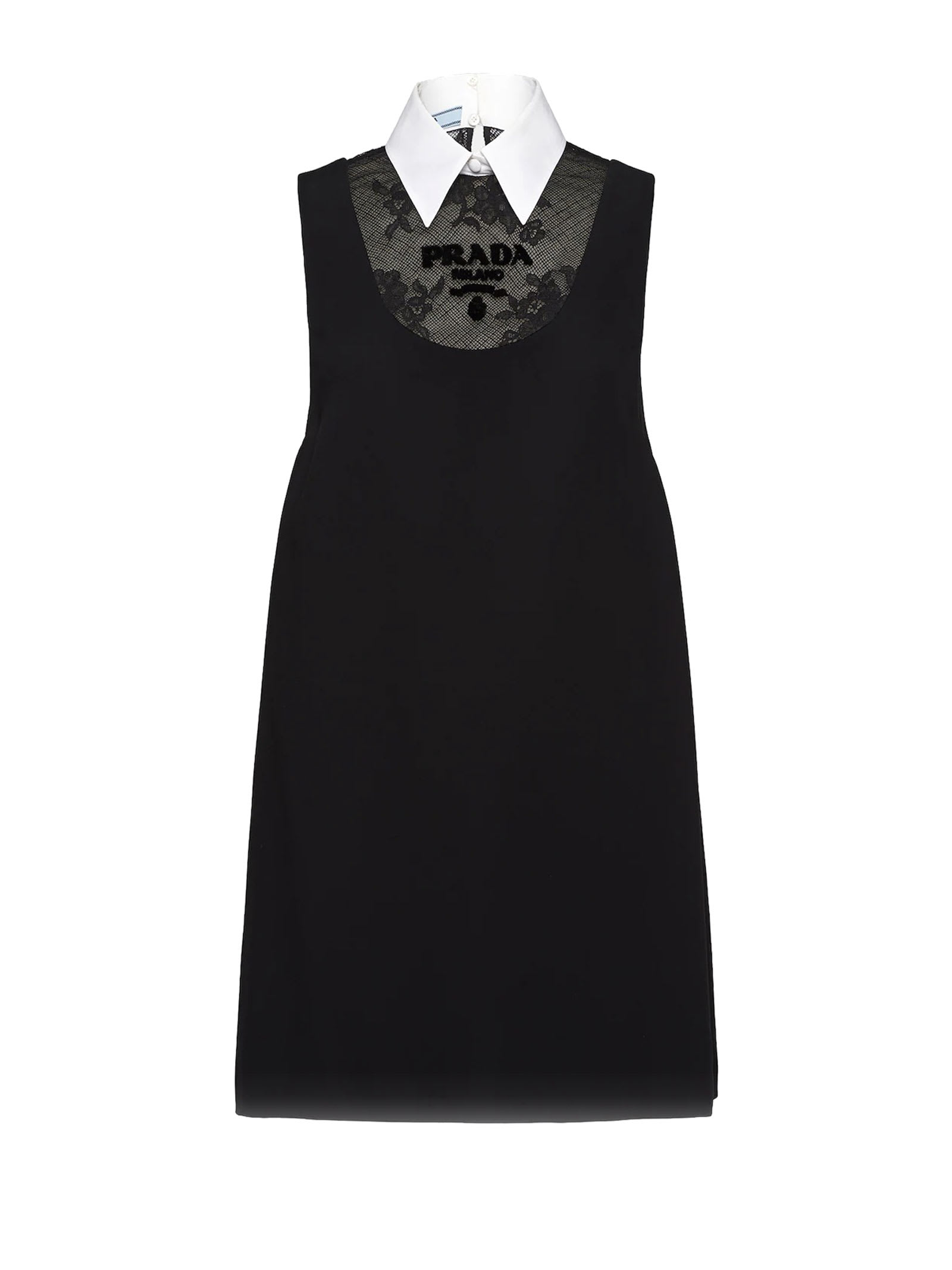 PRADA SHORT DRESS EMBROIDERED IN CADY