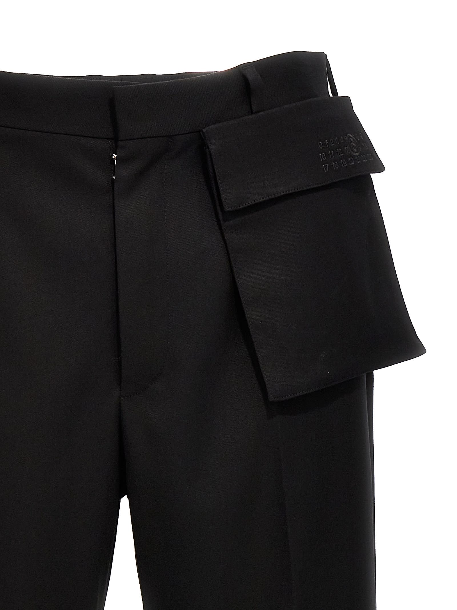 Shop Mm6 Maison Margiela Front Pocket Pants In Black