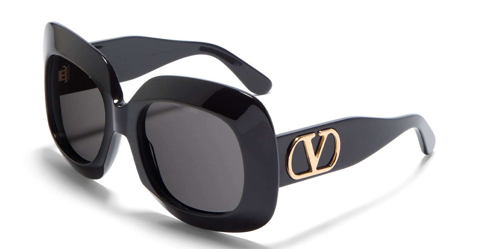 Valentino Vls-180a - Black / V-light Gold Sunglasses In Black/gold