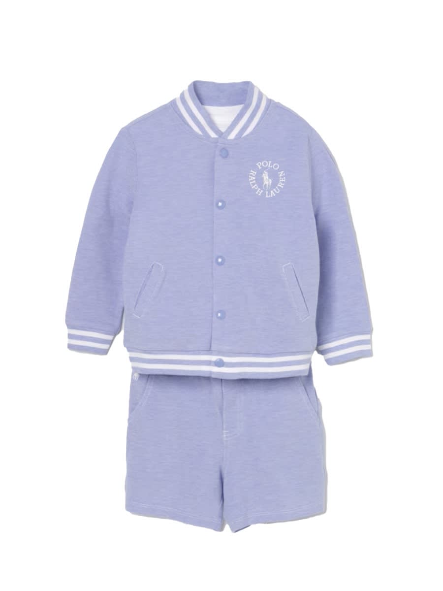 Polo Ralph Lauren Kids' Jersey Set With Bermuda Shorts In Blue