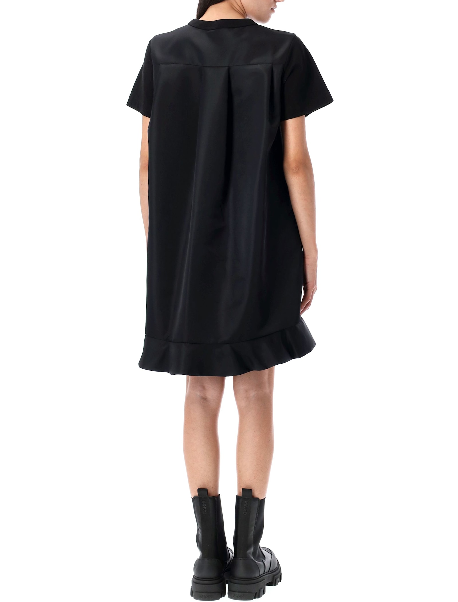 Sacai T-shirt Dress In Black