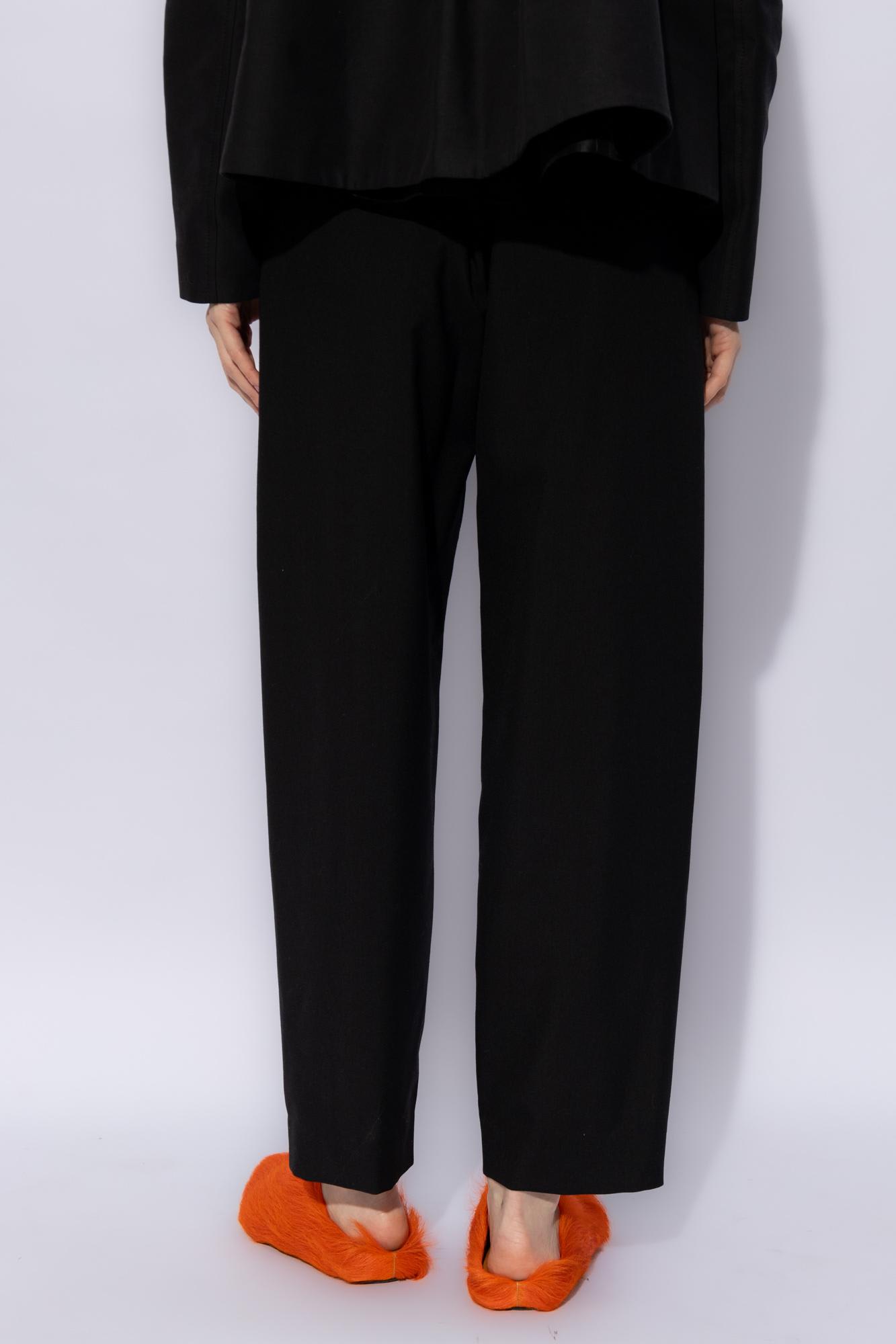 Shop Marni Loose-fitting Trousers In Wool In Black