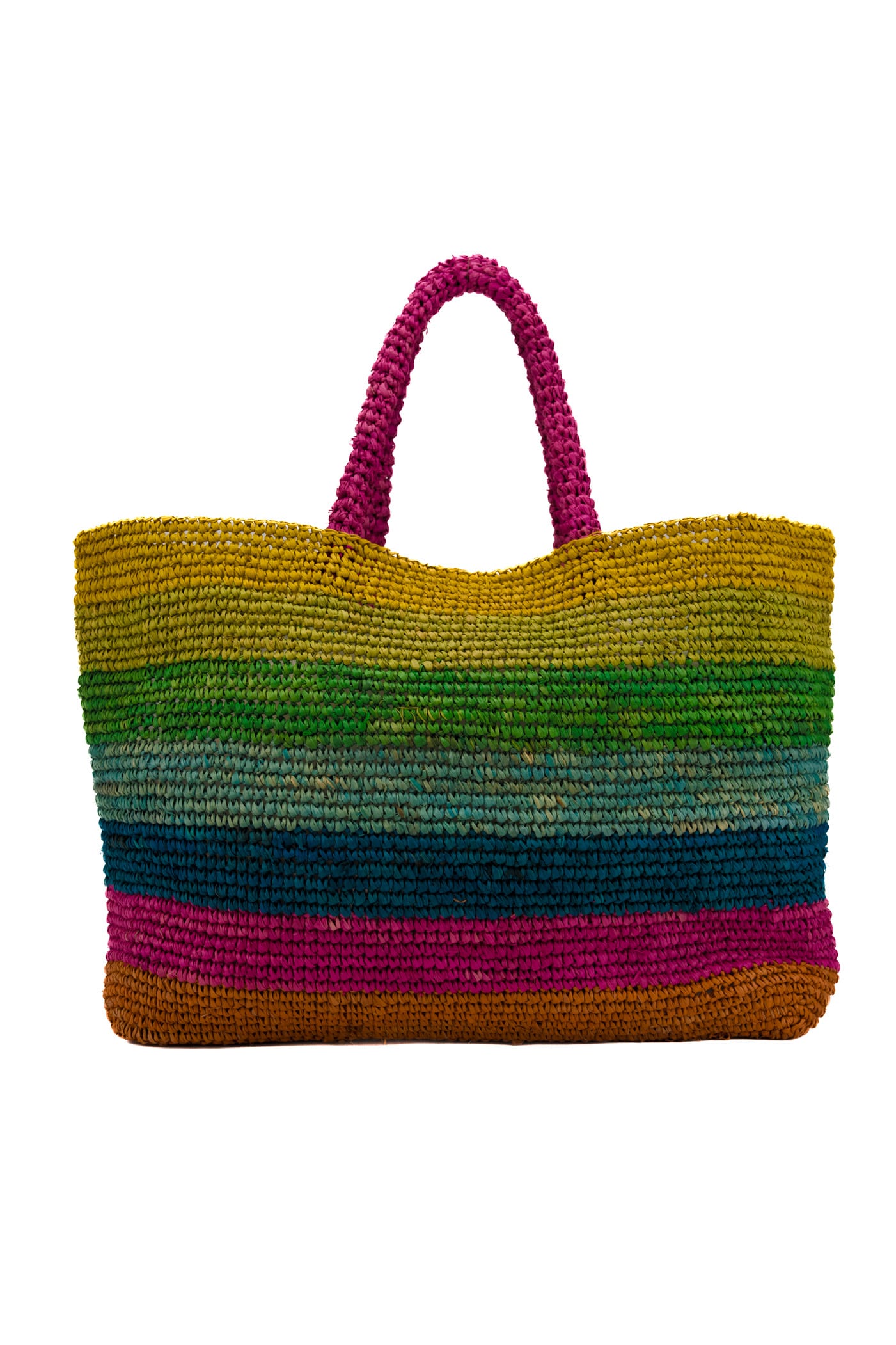 Shop Mc2 Saint Barth Raffia Beach Striped Multicolor Bag