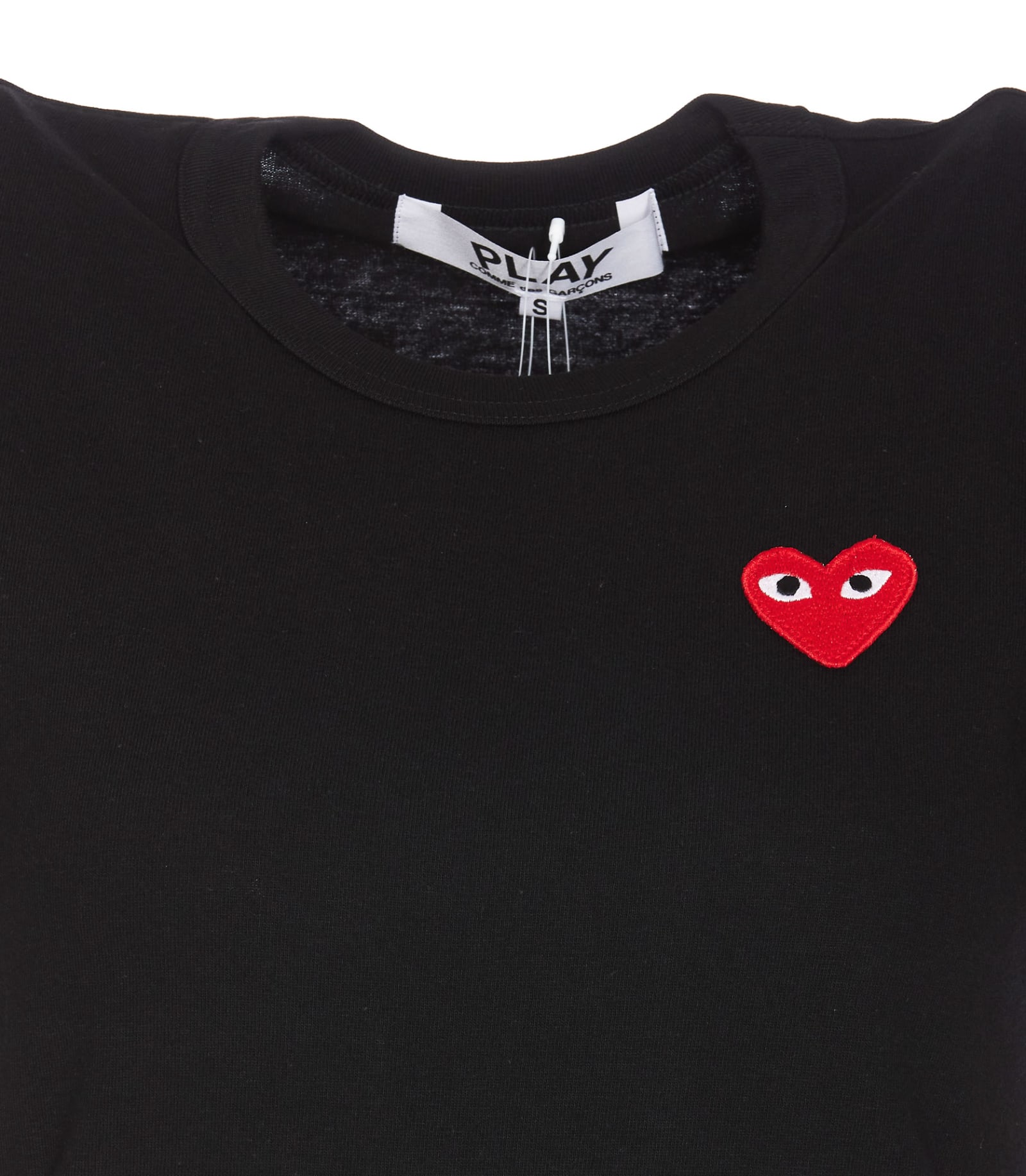 Shop Comme Des Garçons Heart Logo T-shirt In Black