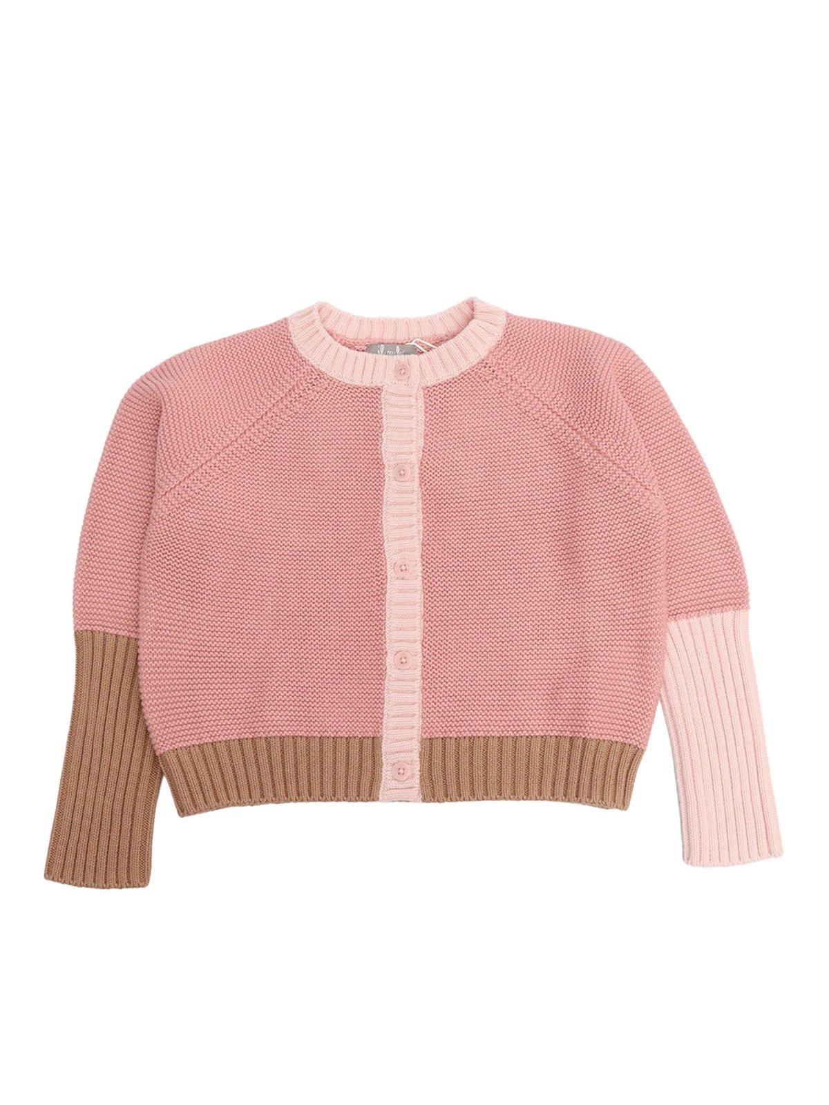 Il Gufo Kids' Long Sleeved Knitted Cardigan In Rosa