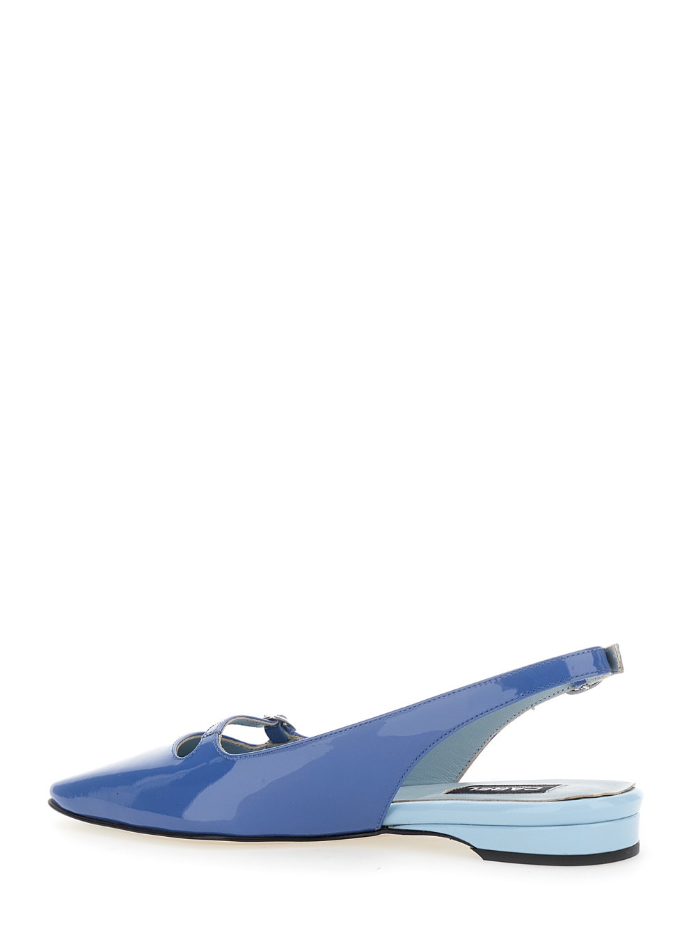 Shop Carel Ninon Blue Slingback Ballet Shoes In Leather Woman