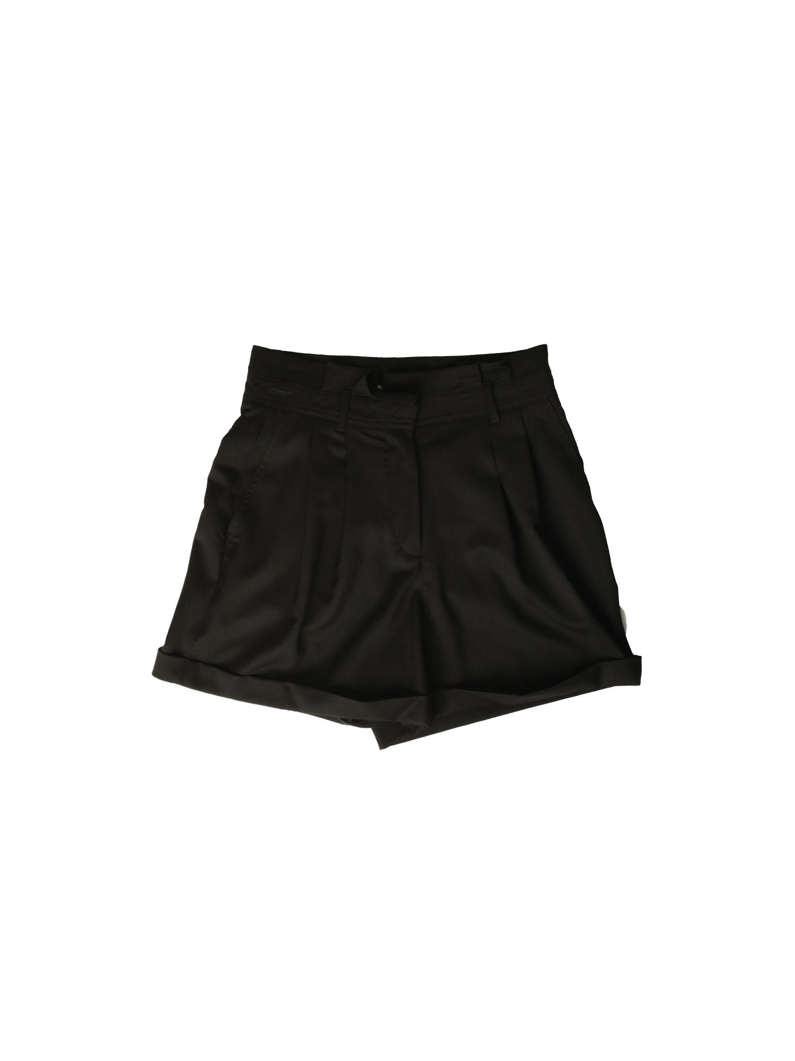Balmain Black Shorts With Gold Belt And Buckle