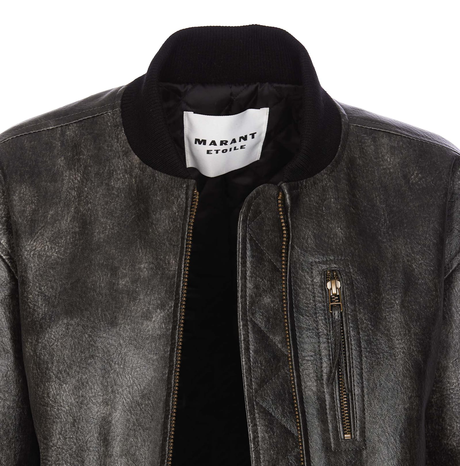 Isabel Marant Étoile Isabel Marant Etoile Crisley Leather Bomebr In Faded Black