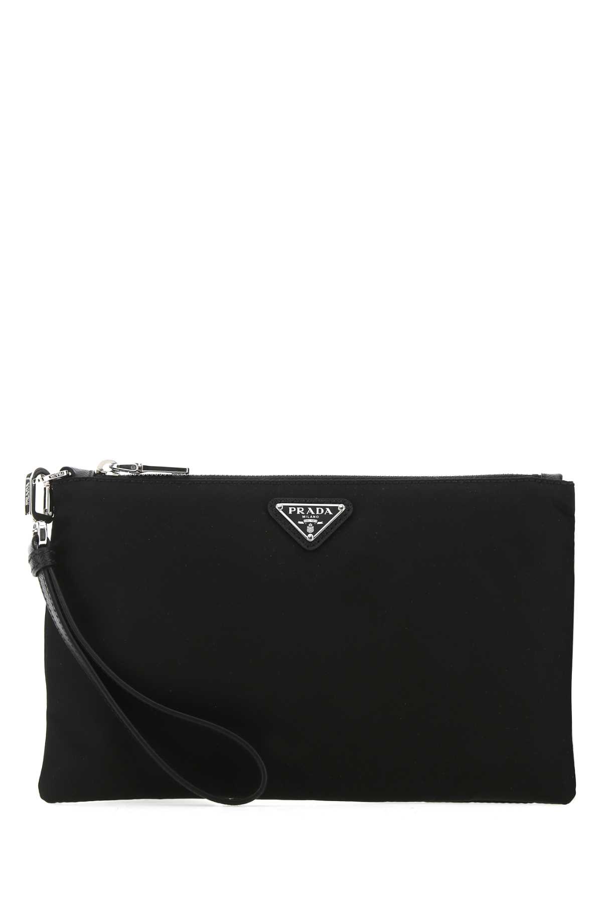 Shop Prada Black Re-nylon Clutch In Nero