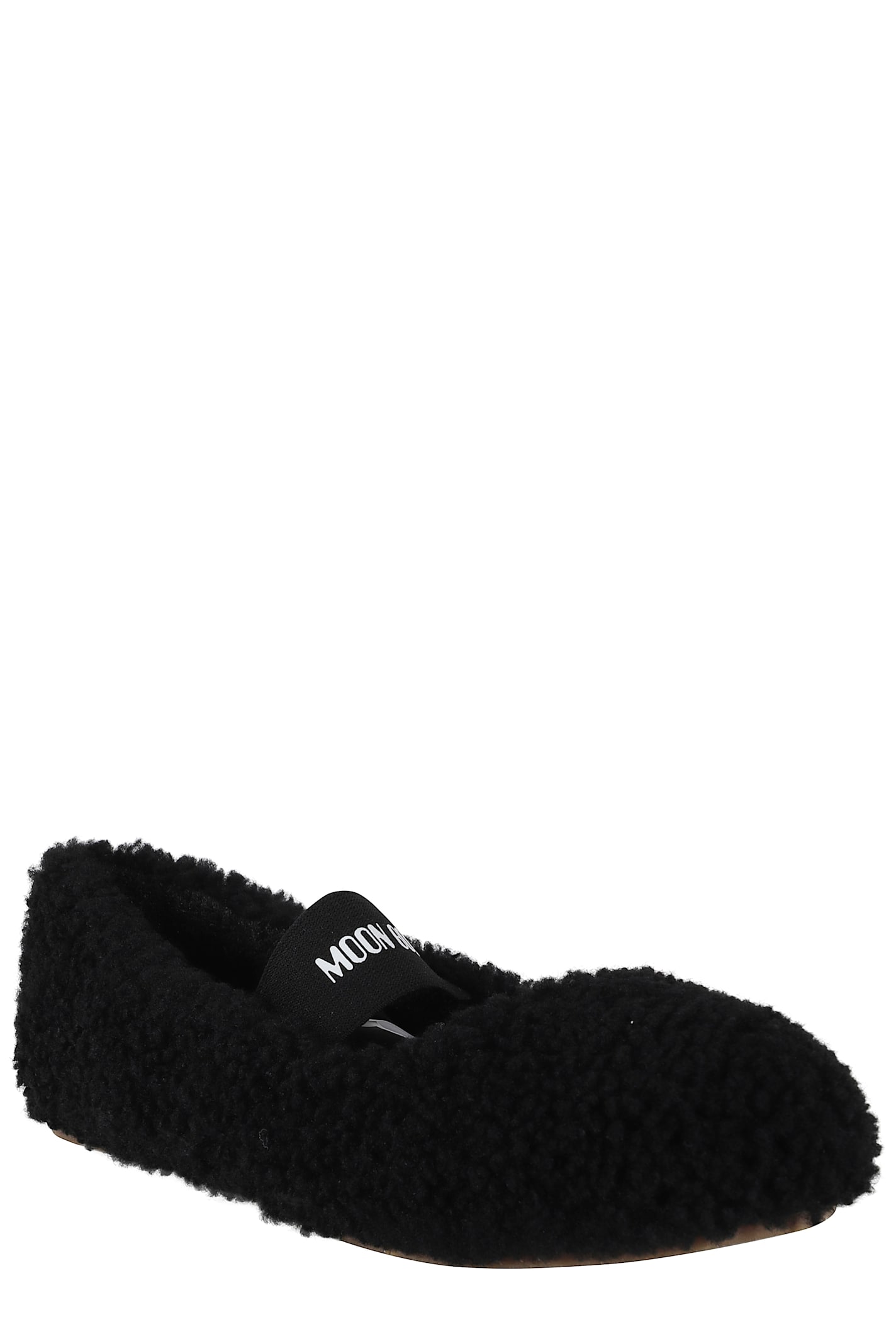Moon Boot Mb Shearling Ballet Flats In Black Shearling In Black