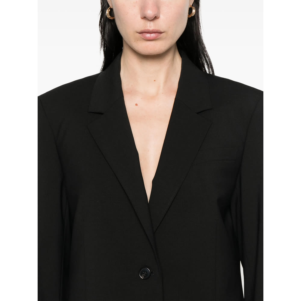 Theory Rolled-sleeve Shawl Collar One-button Jacket In Black