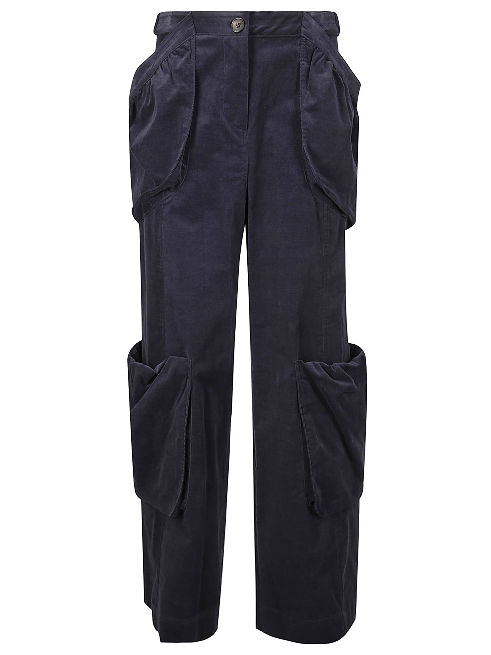 Shop Low Classic Corduroy Bubble Pocket Pants In Navy