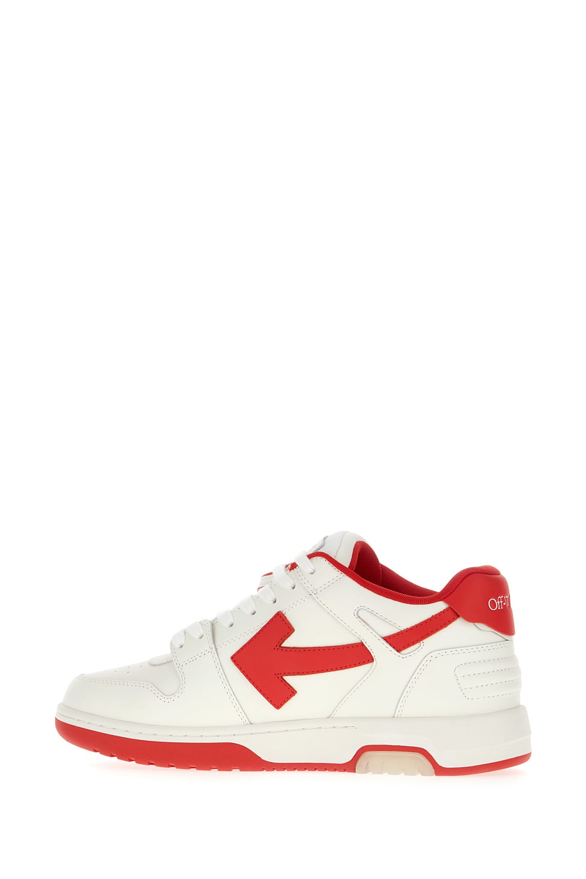 Shop Off-white Two-tone Leather And Polyester Out Off Office Sneakers In White Red