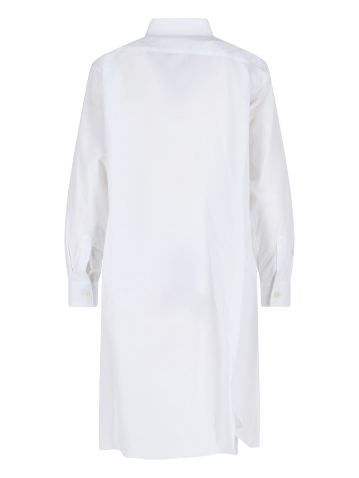 Comme Des Garçons Longline Asymmetric Hem Top Chest Pocket In White
