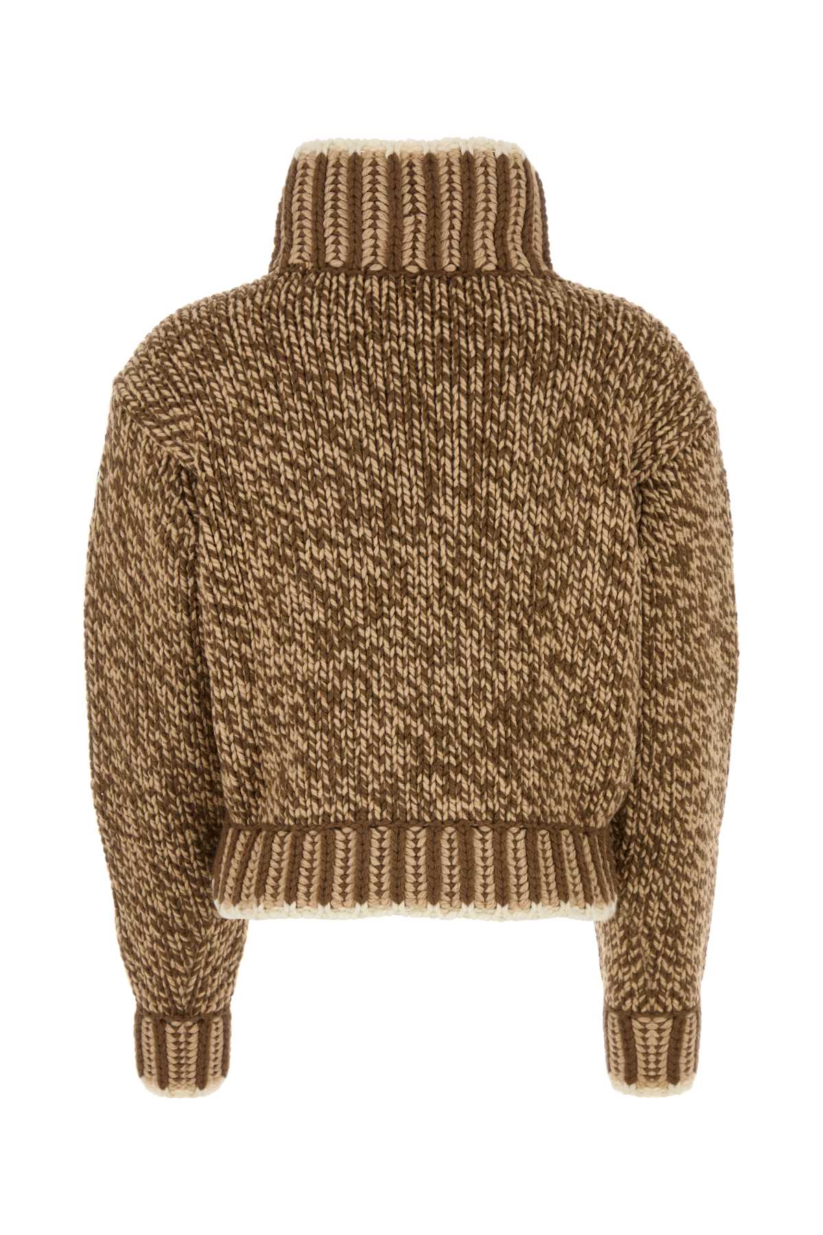 Shop Moncler Two-tone Wool Blend Sweater In P22