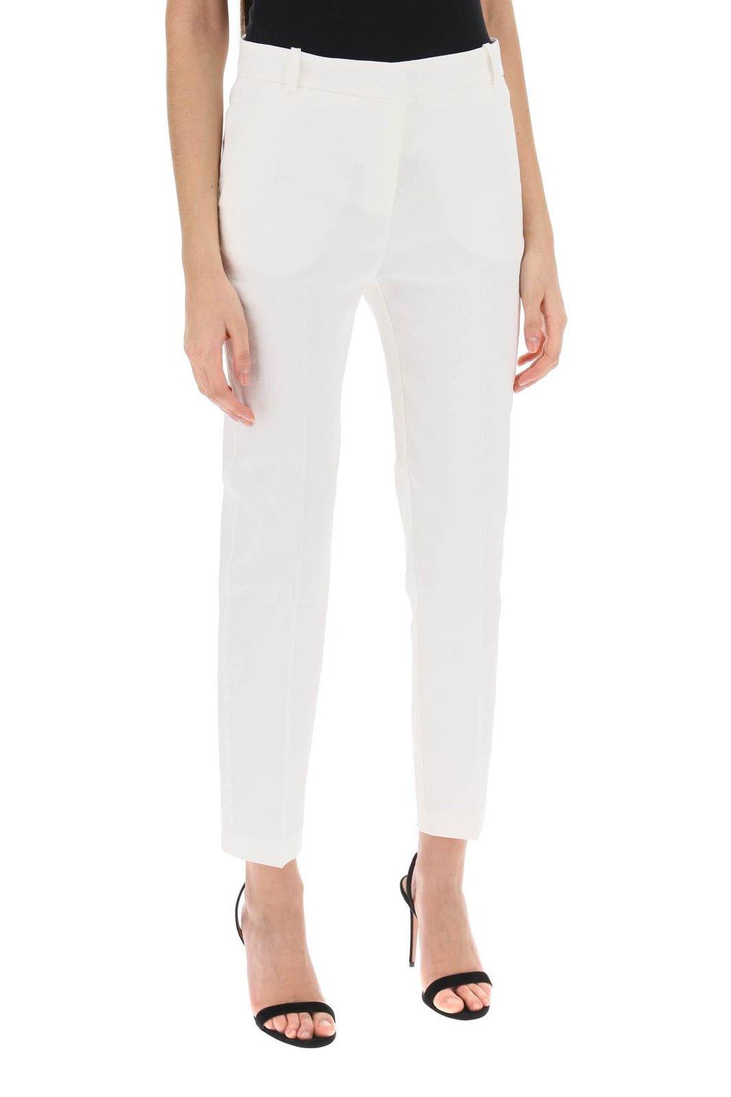Shop Pinko Mid-waist Skinny Trousers In White