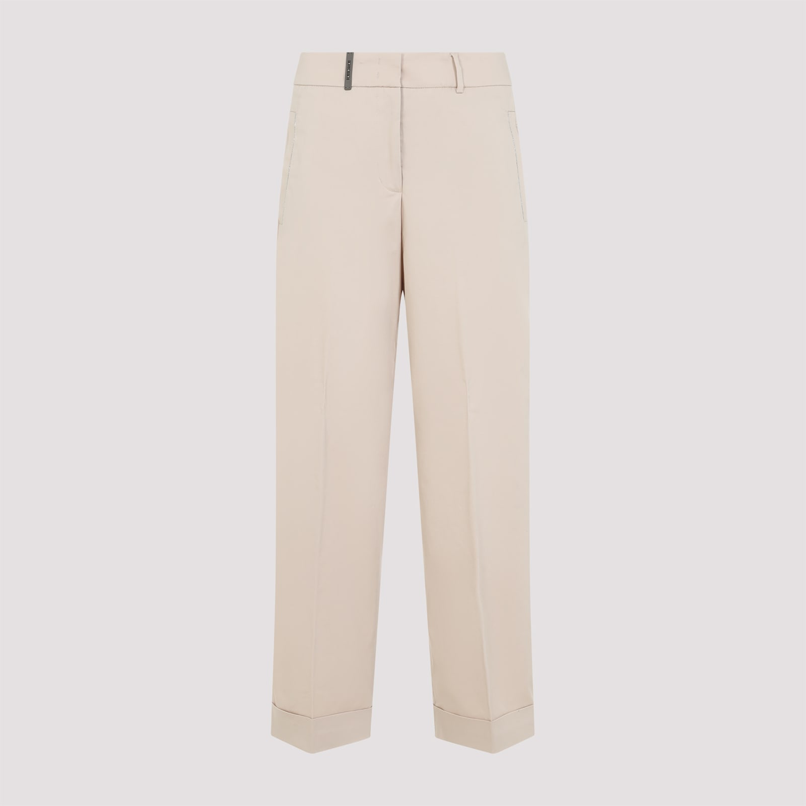 Shop Peserico Cotton Pants In Beige Ambrato