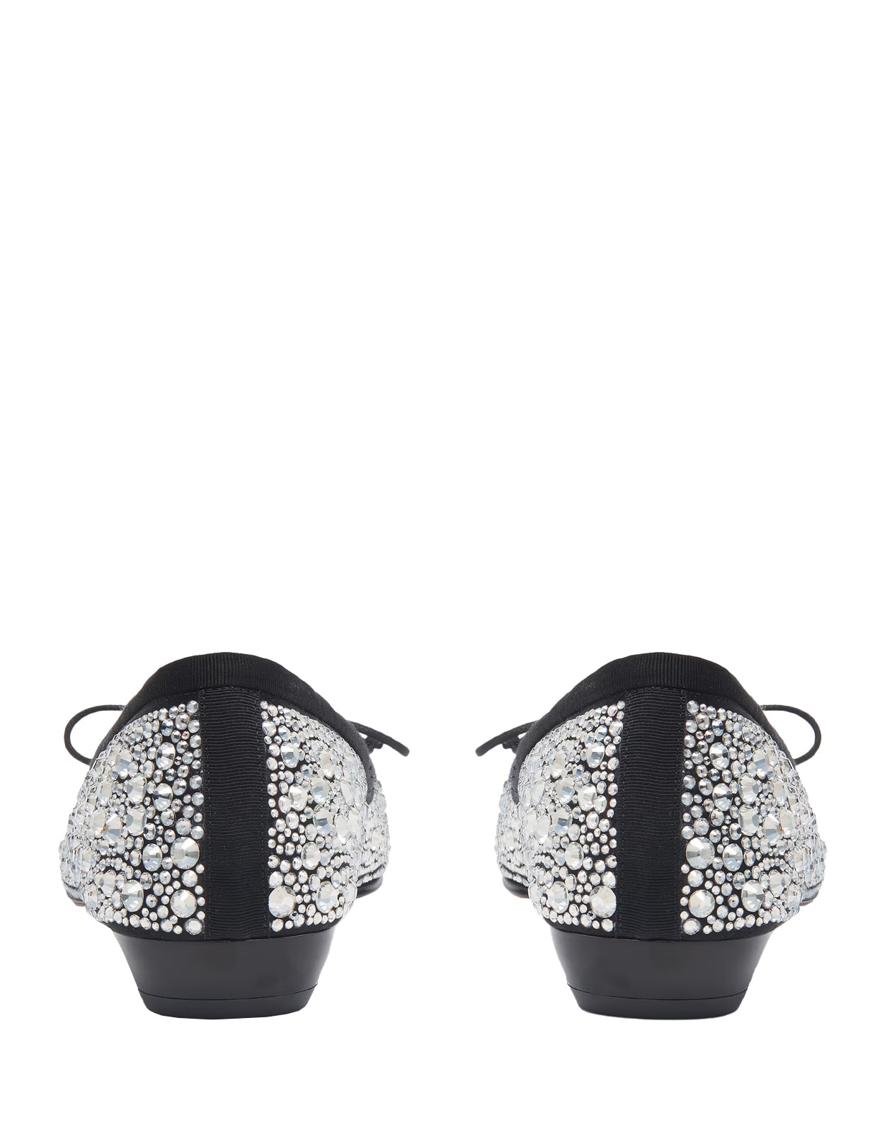 Shop Alexander Mcqueen Crystal/black Armadillo Ballerinas