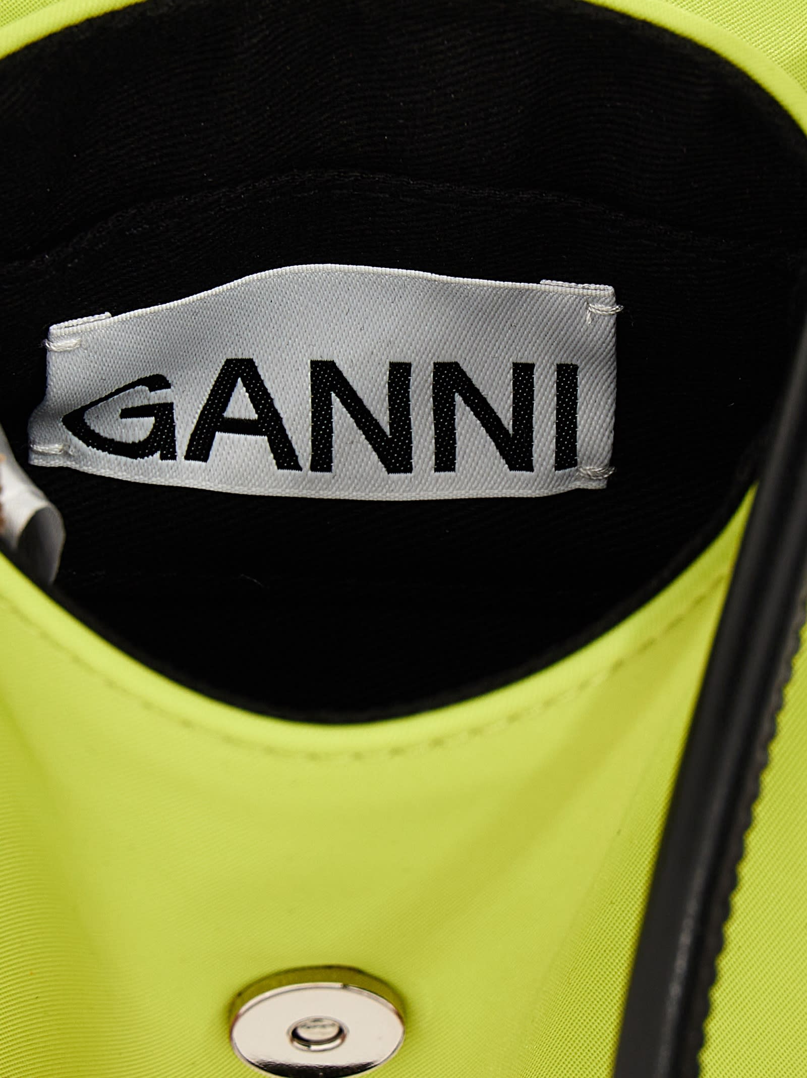 Shop Ganni Knot Mini Flap Over Crossbody Bag In Green
