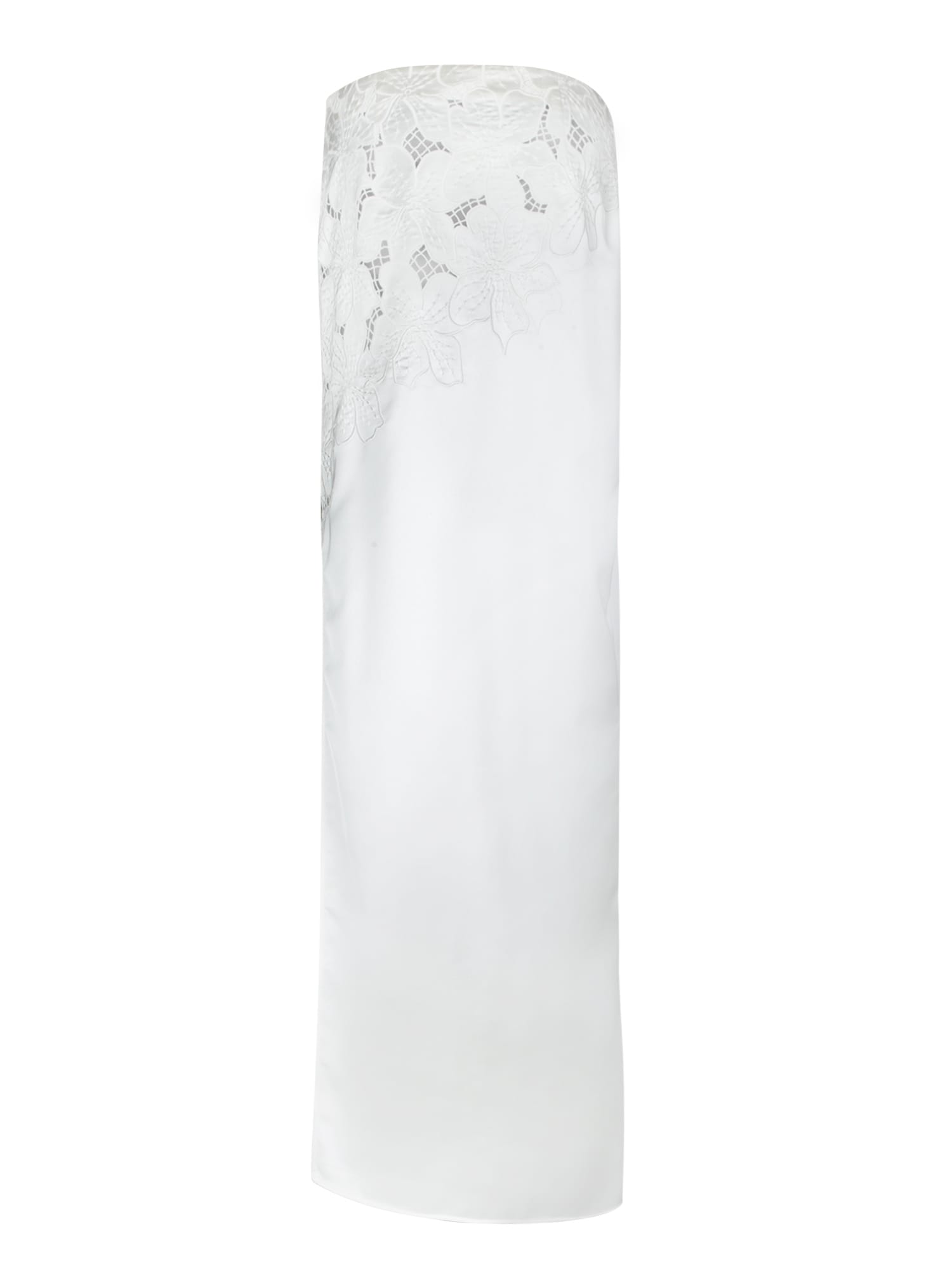 Shop Genny Long Flower Satin Skirt In White
