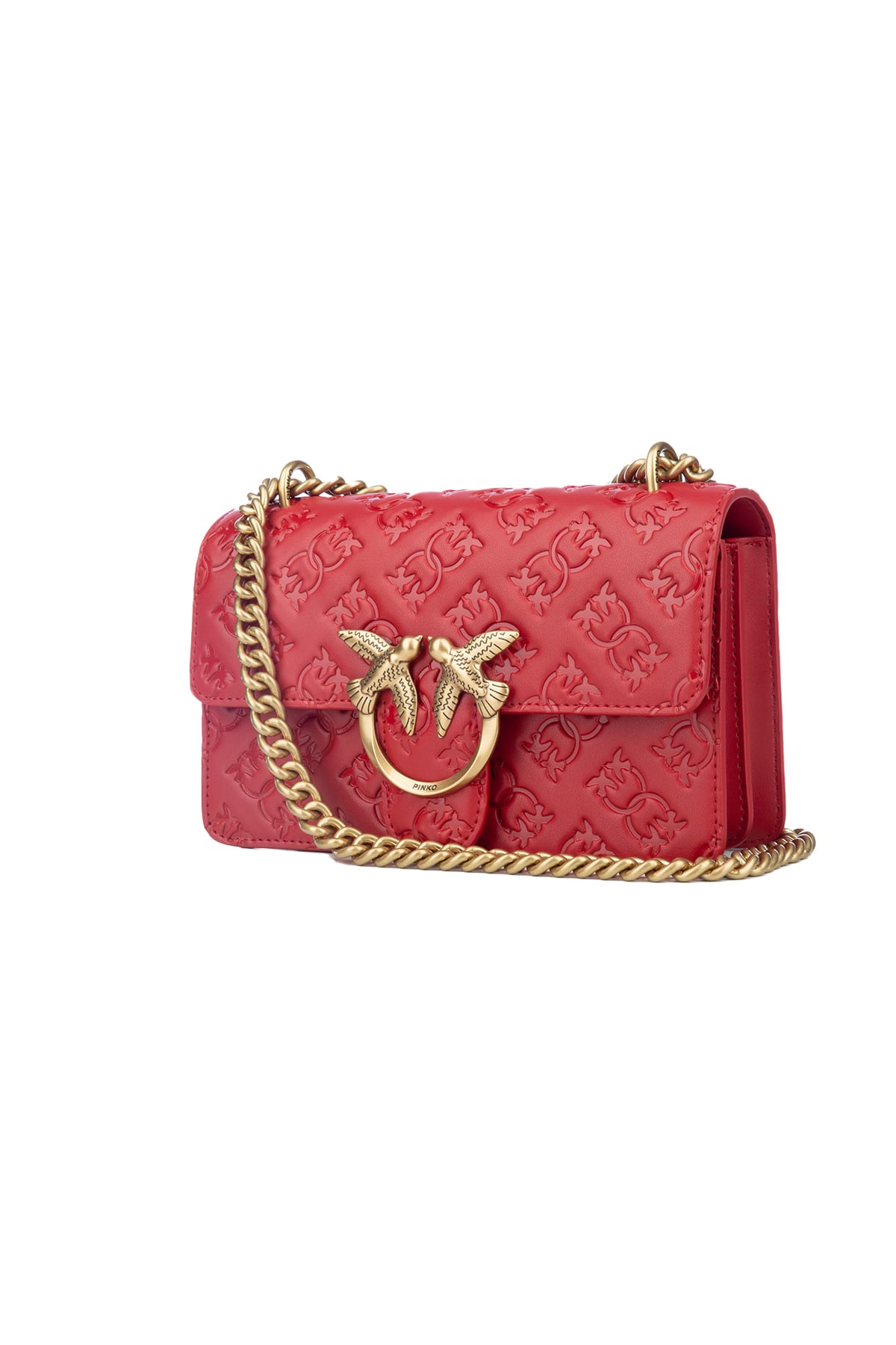 Shop Pinko Borse A Tracolla In Rosso-antique Gold