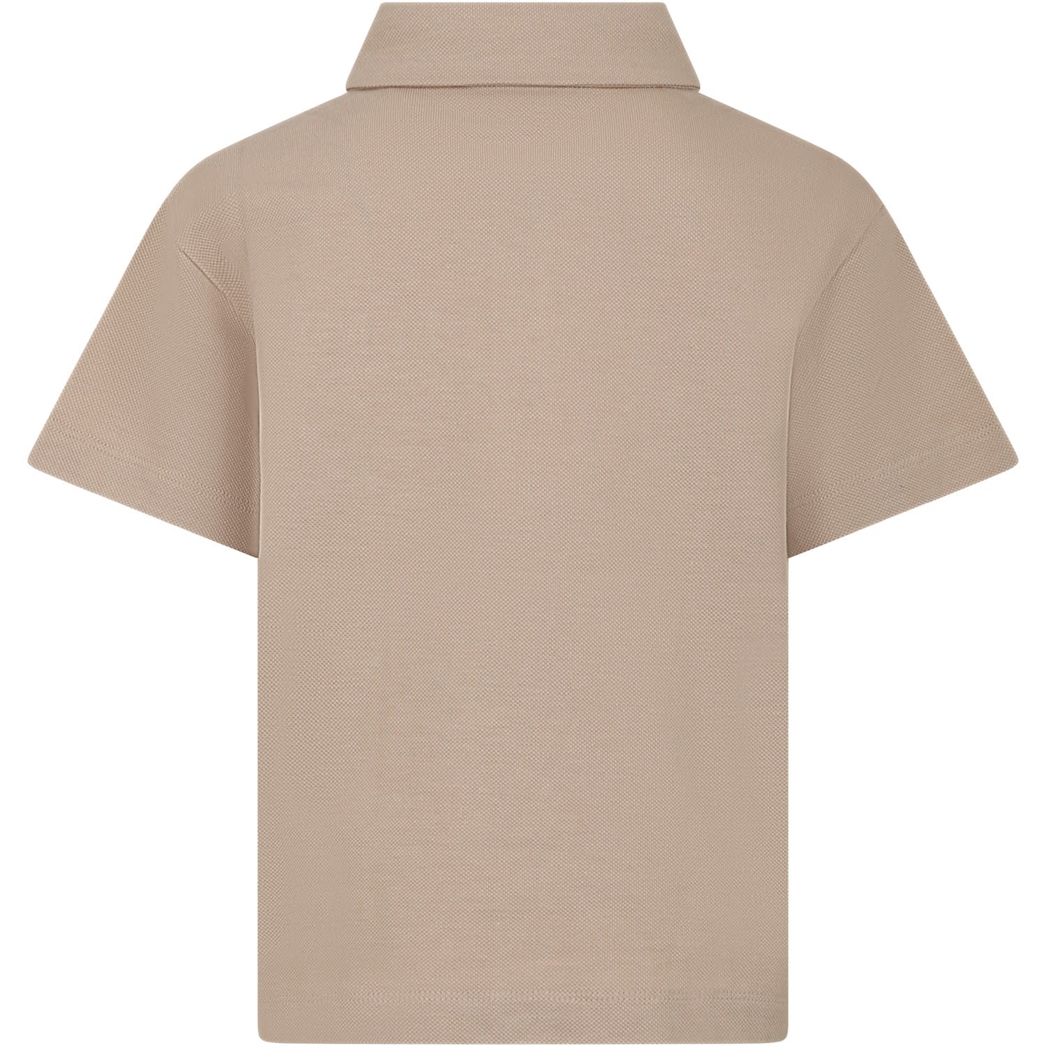 Shop Fendi Beige Polo Shirt For Boy With Logo