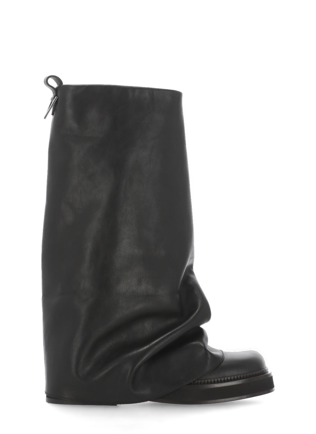 Attico Stylish Combat Boots With Square Toe Design In Black