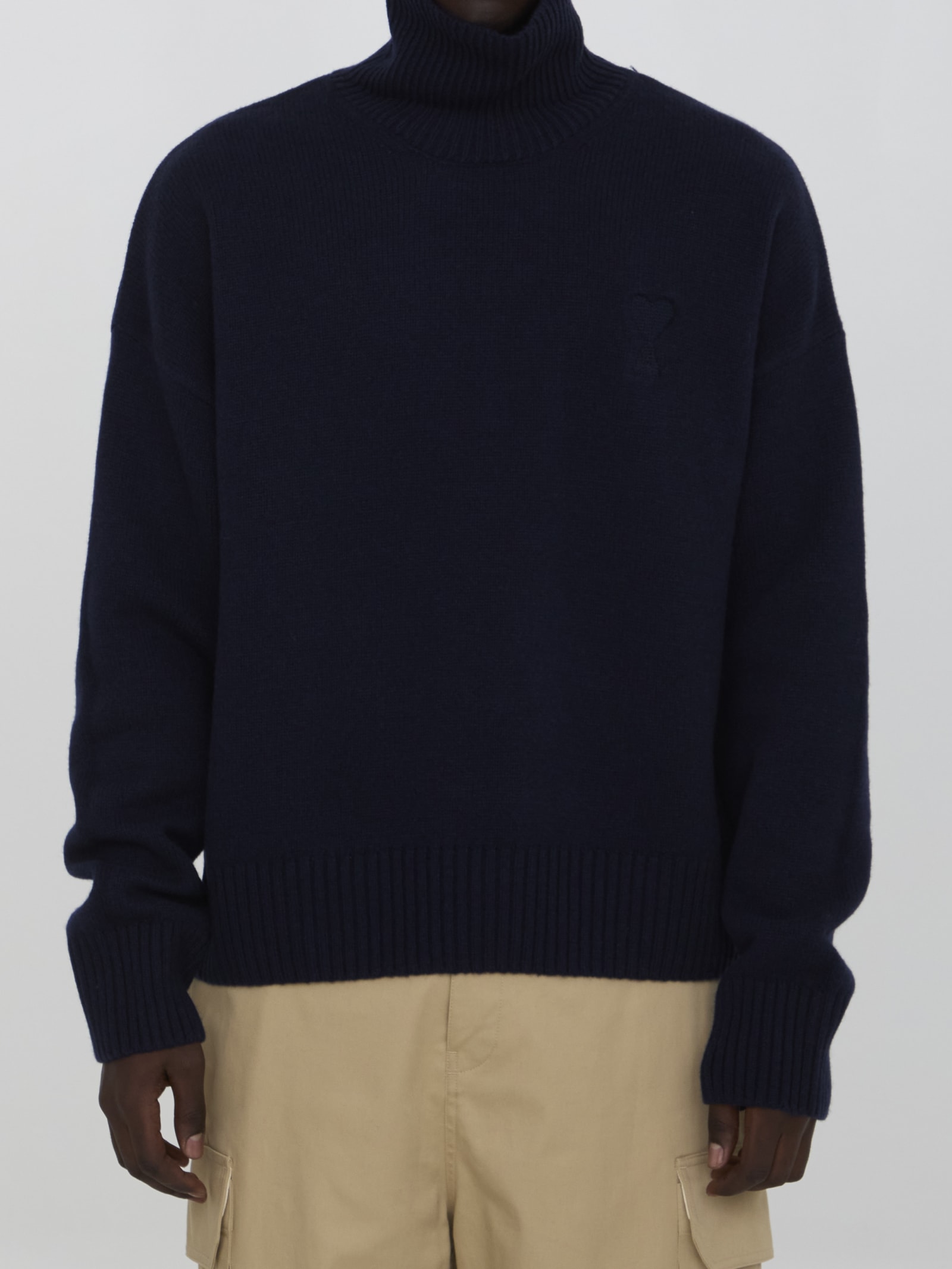 Shop Ami Alexandre Mattiussi Ami De Coeur Sweater In Blue