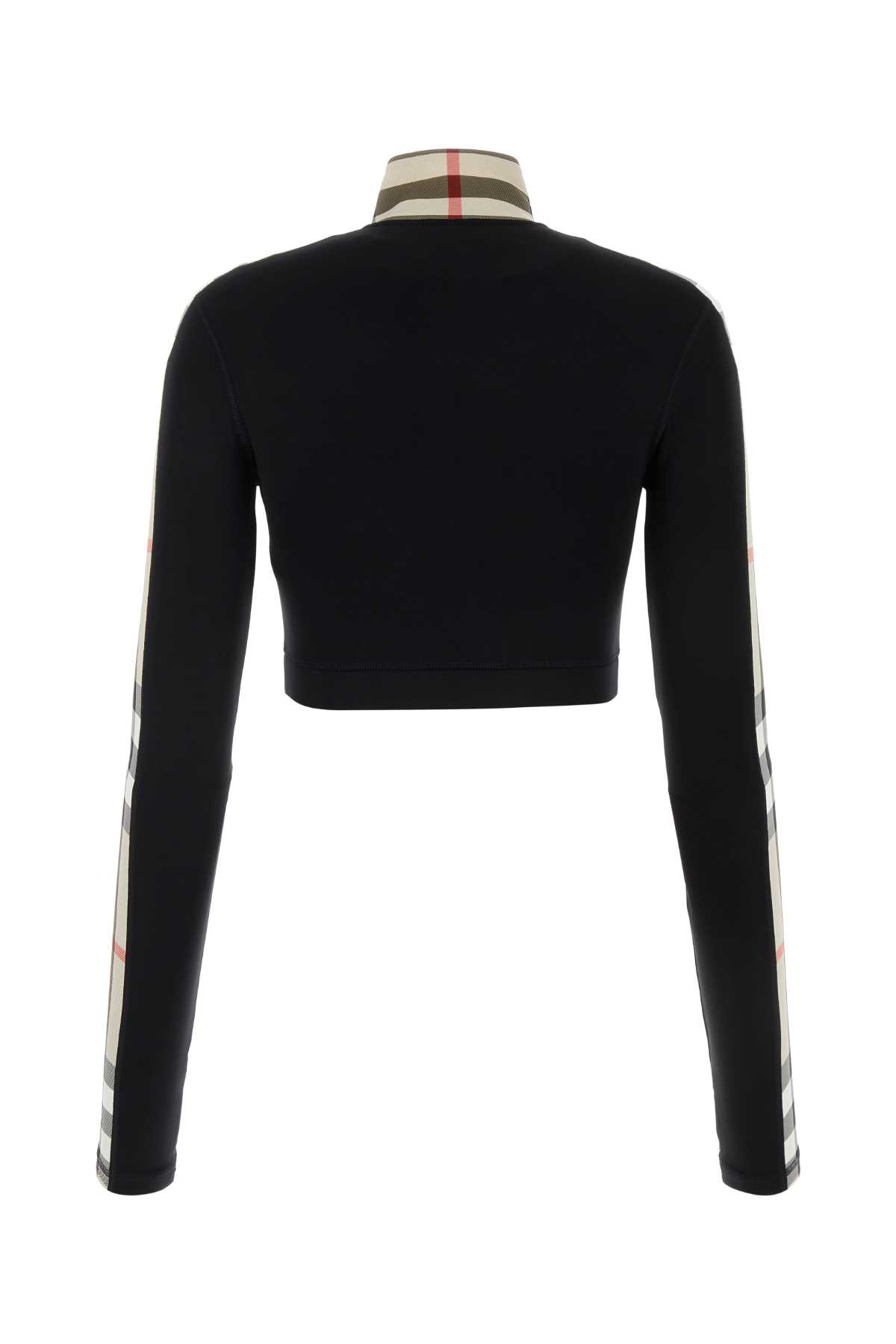 Shop Burberry Black Stretch Nylon Sweatshirt