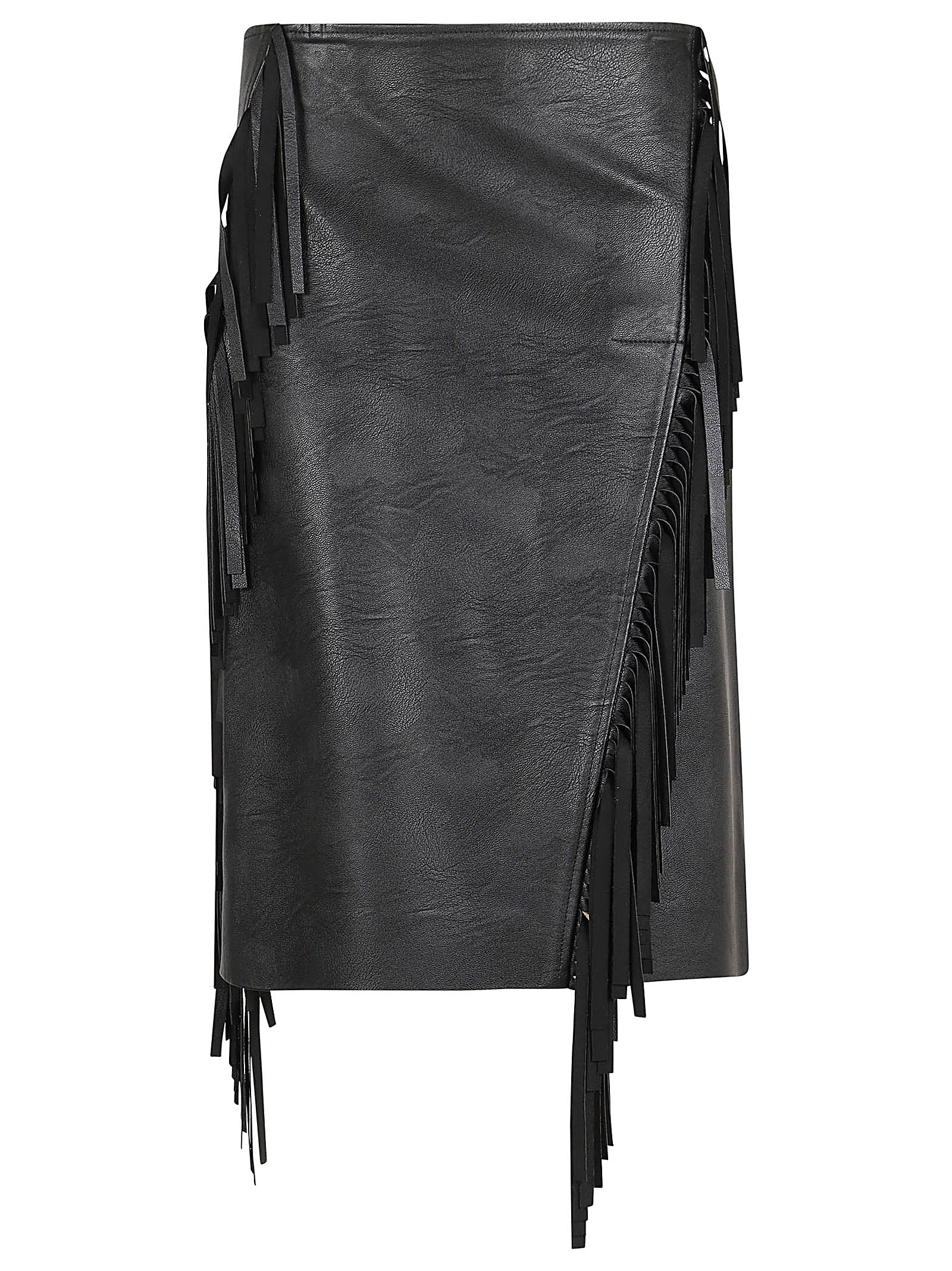 Shop Stella Mccartney Altermat Fringe Skirt In Black