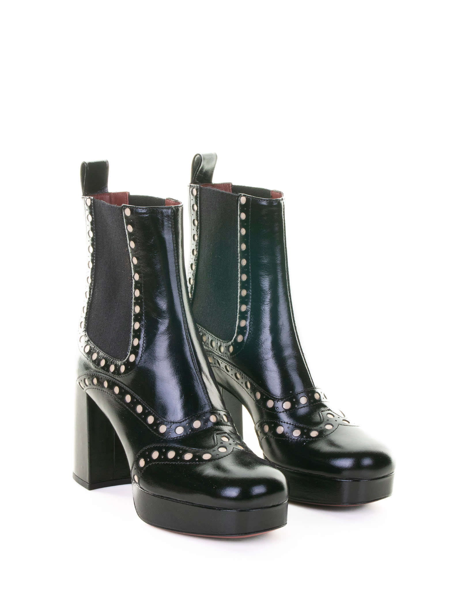 Roberto Festa 70mm Platform Studded Boots In Black