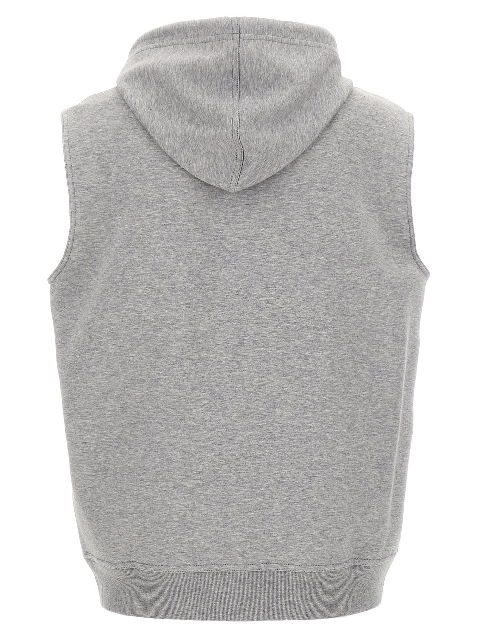 Shop Brunello Cucinelli Hooded Vest In Gray