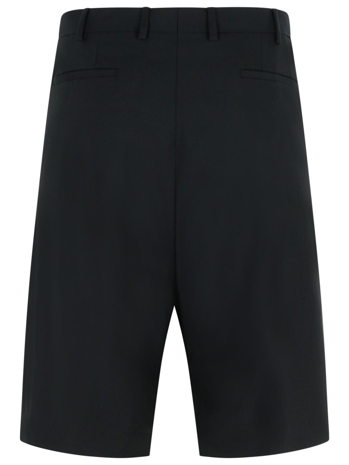 Shop Laneus Black Virgin Wool Bermuda Shorts