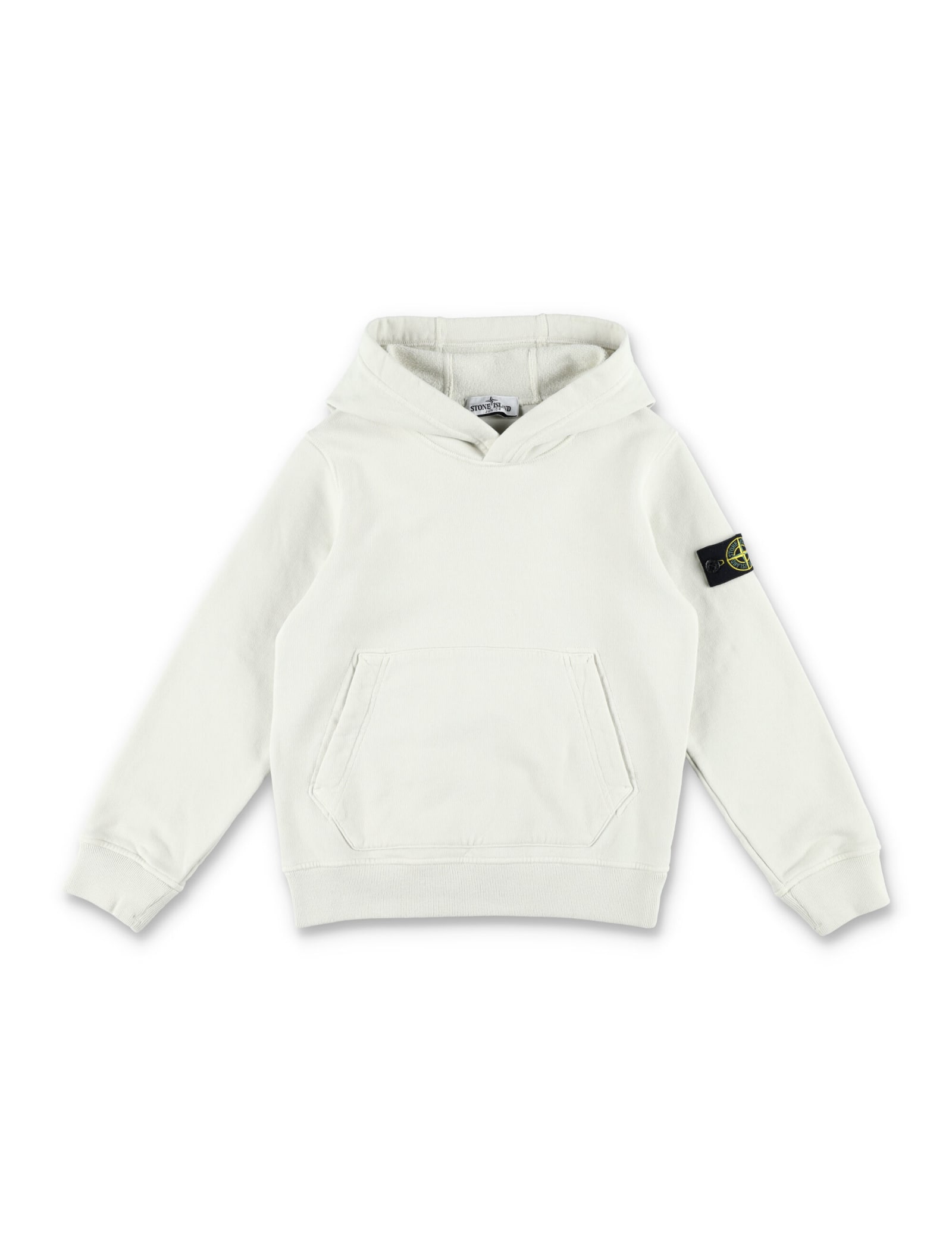 Shop Stone Island Junior Hoodie Basic In Stucco